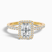 Gracina Radiant Cut Halo Pave Lab Grown Diamond Ring