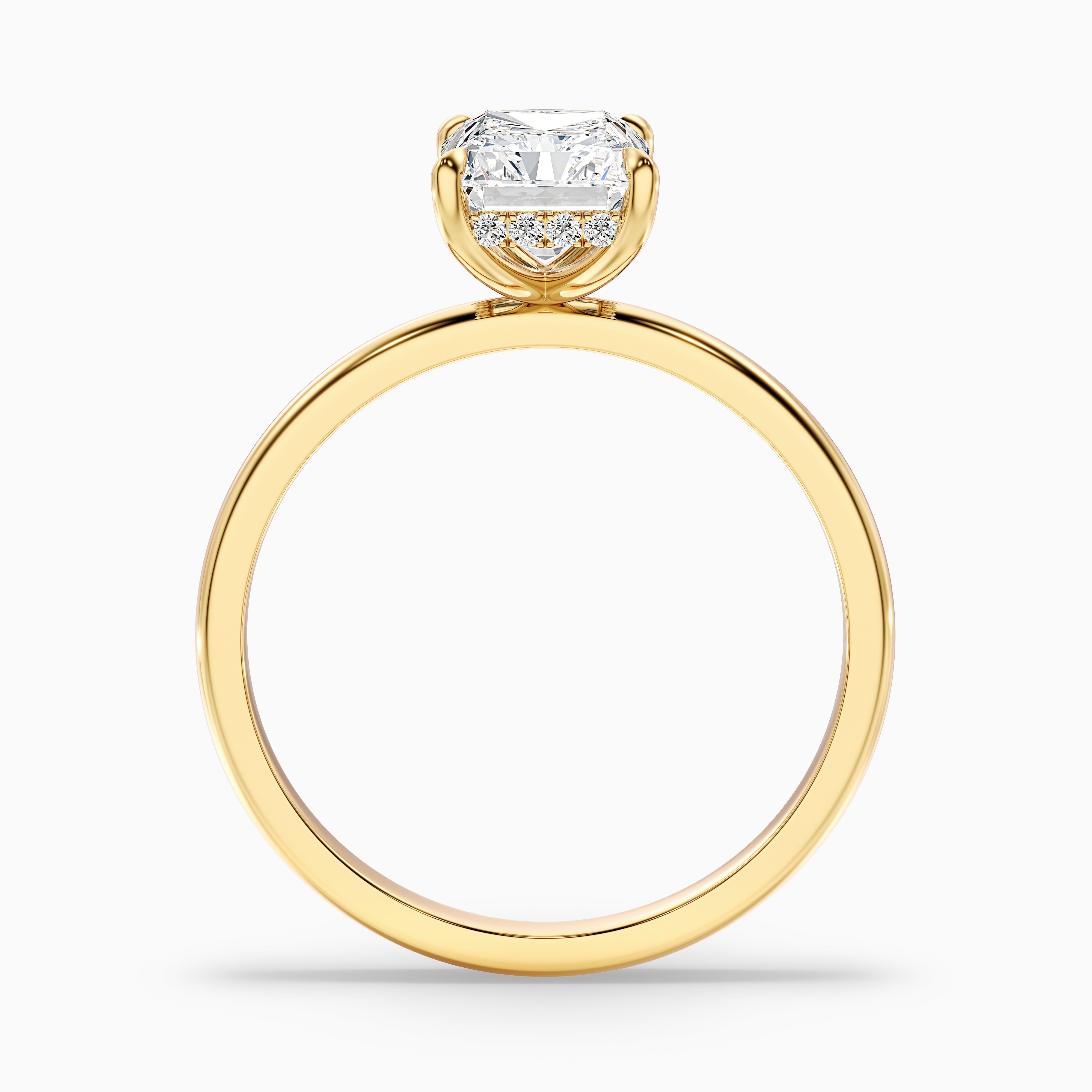 Arletta Radiant Cut Hidden Halo Moissanite Diamond Ring