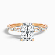 Adalina Radiant Cut Hidden Halo Pave Moissanite Diamond Ring