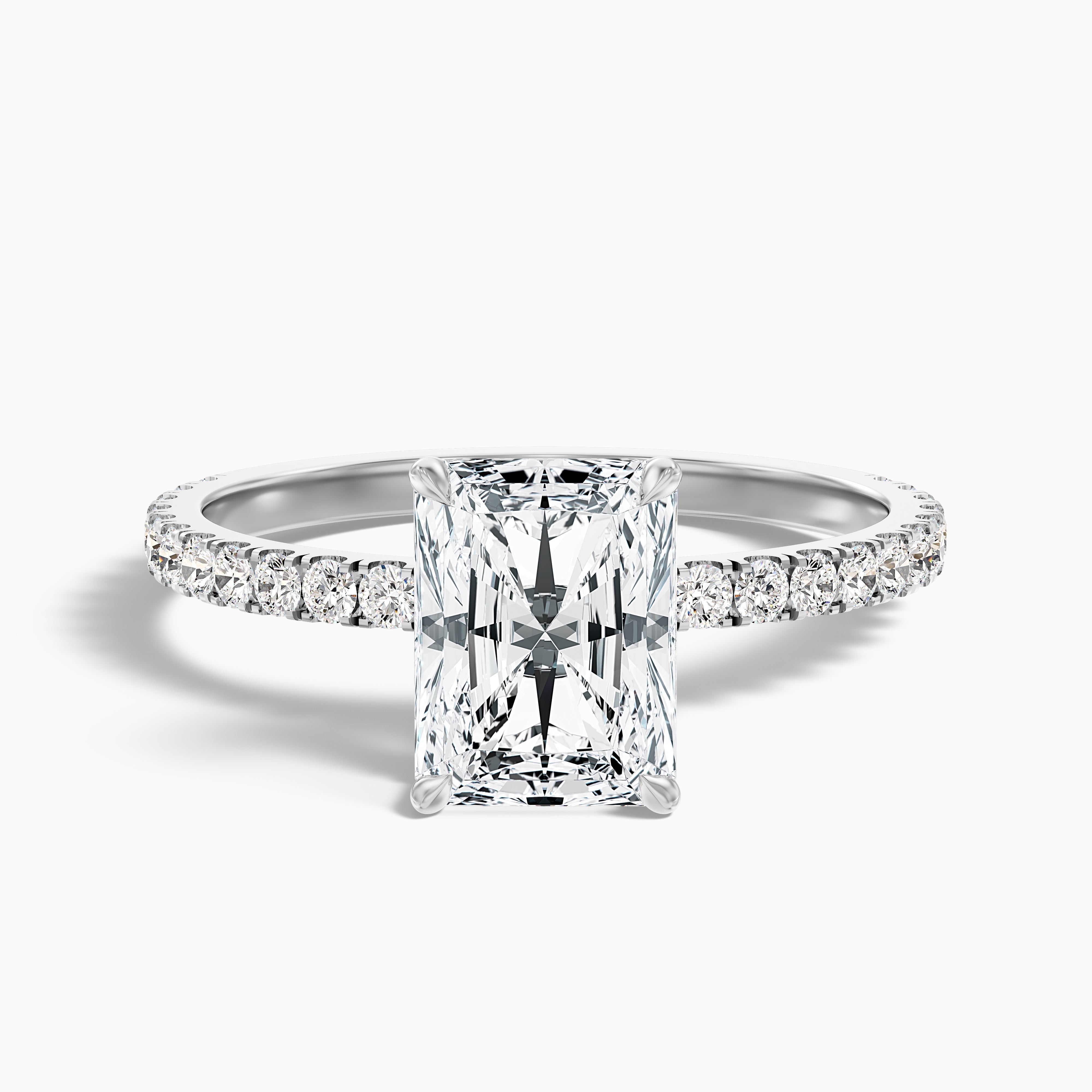 Adalina Radiant Cut Hidden Halo Pave Lab Grown Diamond Ring