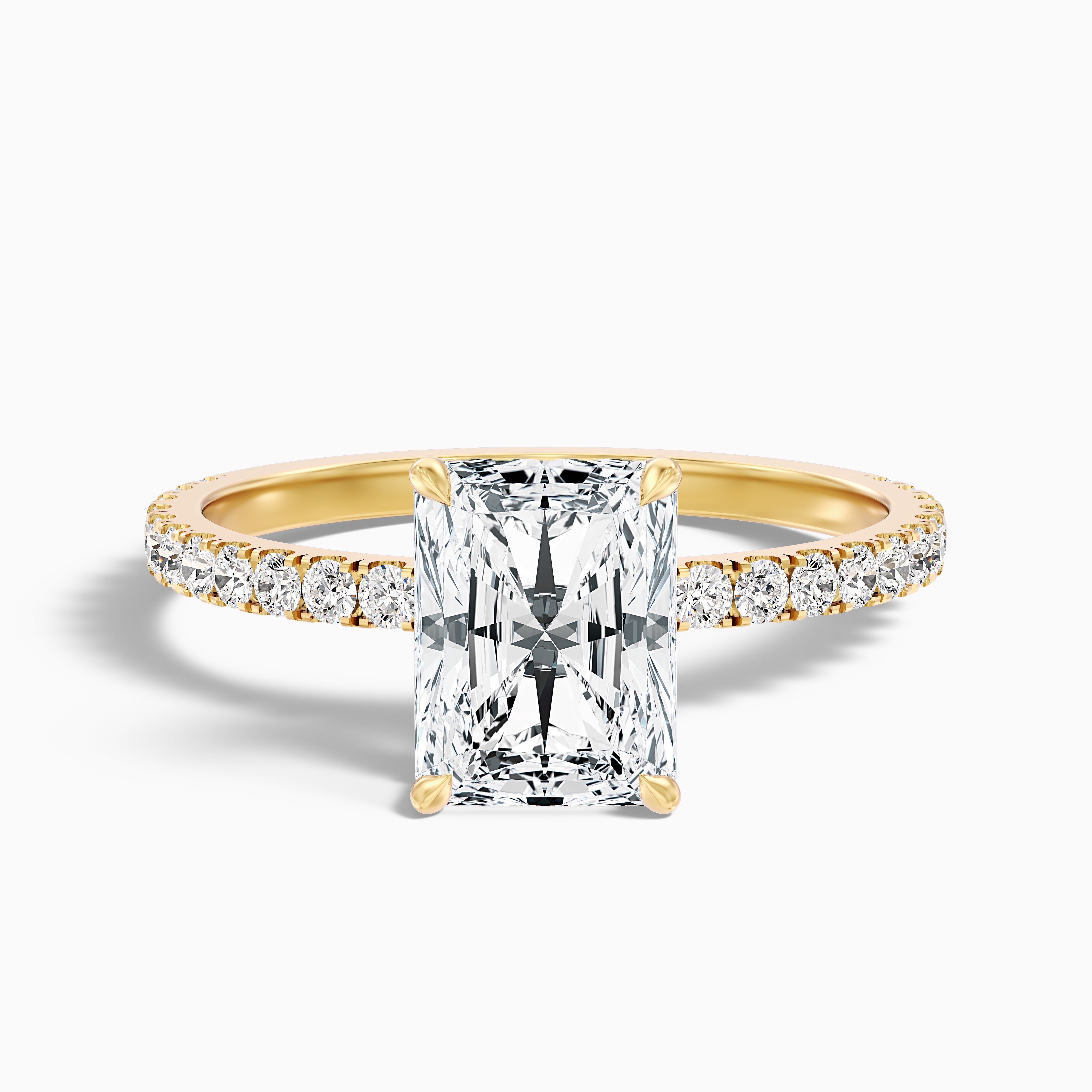 Adalina Radiant Cut Hidden Halo Pave Lab Grown Diamond Ring