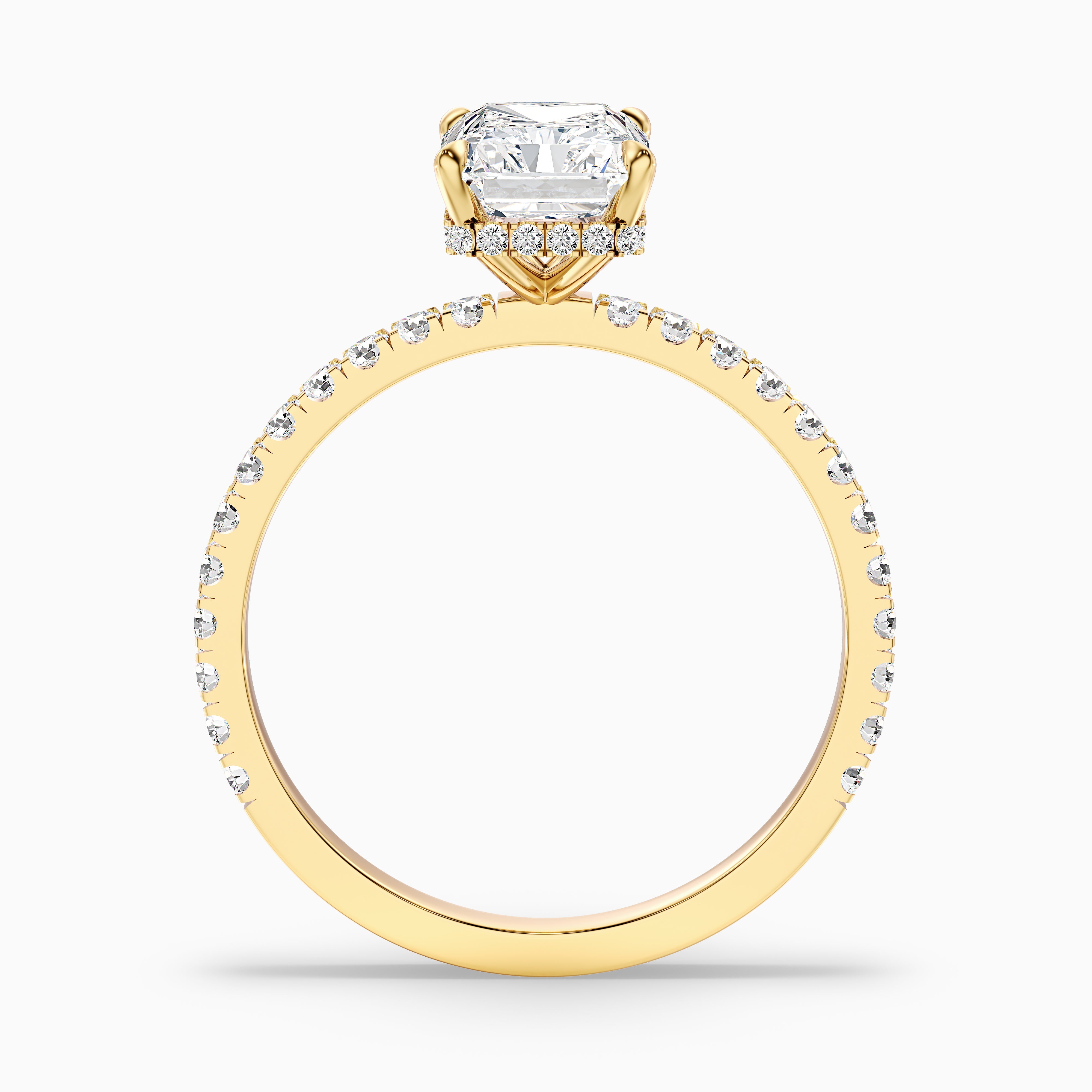 Adalina Radiant Cut Hidden Halo Pave Lab Grown Diamond Ring