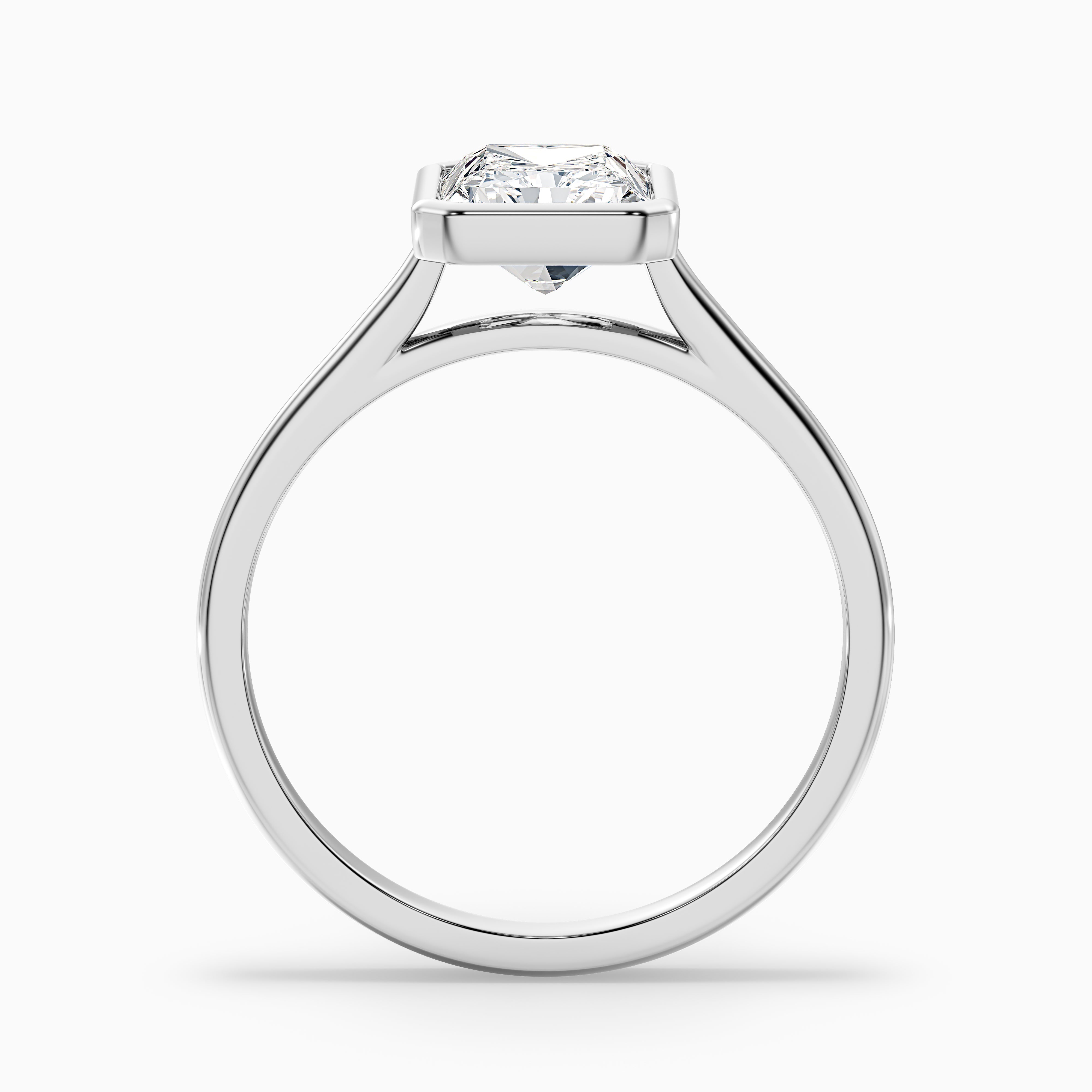Verlene Radiant Cut Bezel Set Solitaire Lab Grown Diamond Ring