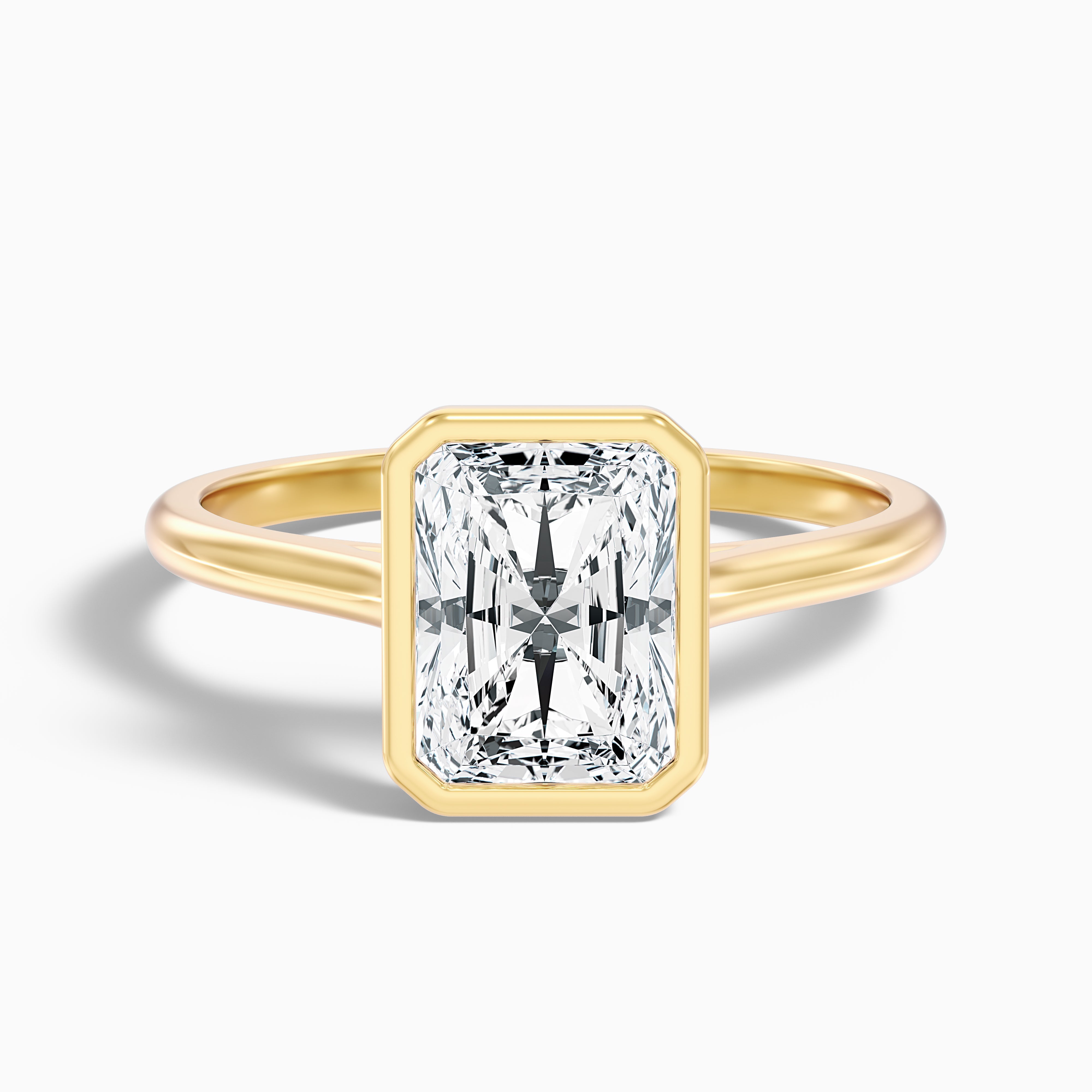 Verlene Radiant Cut Bezel Set Solitaire Lab Grown Diamond Ring
