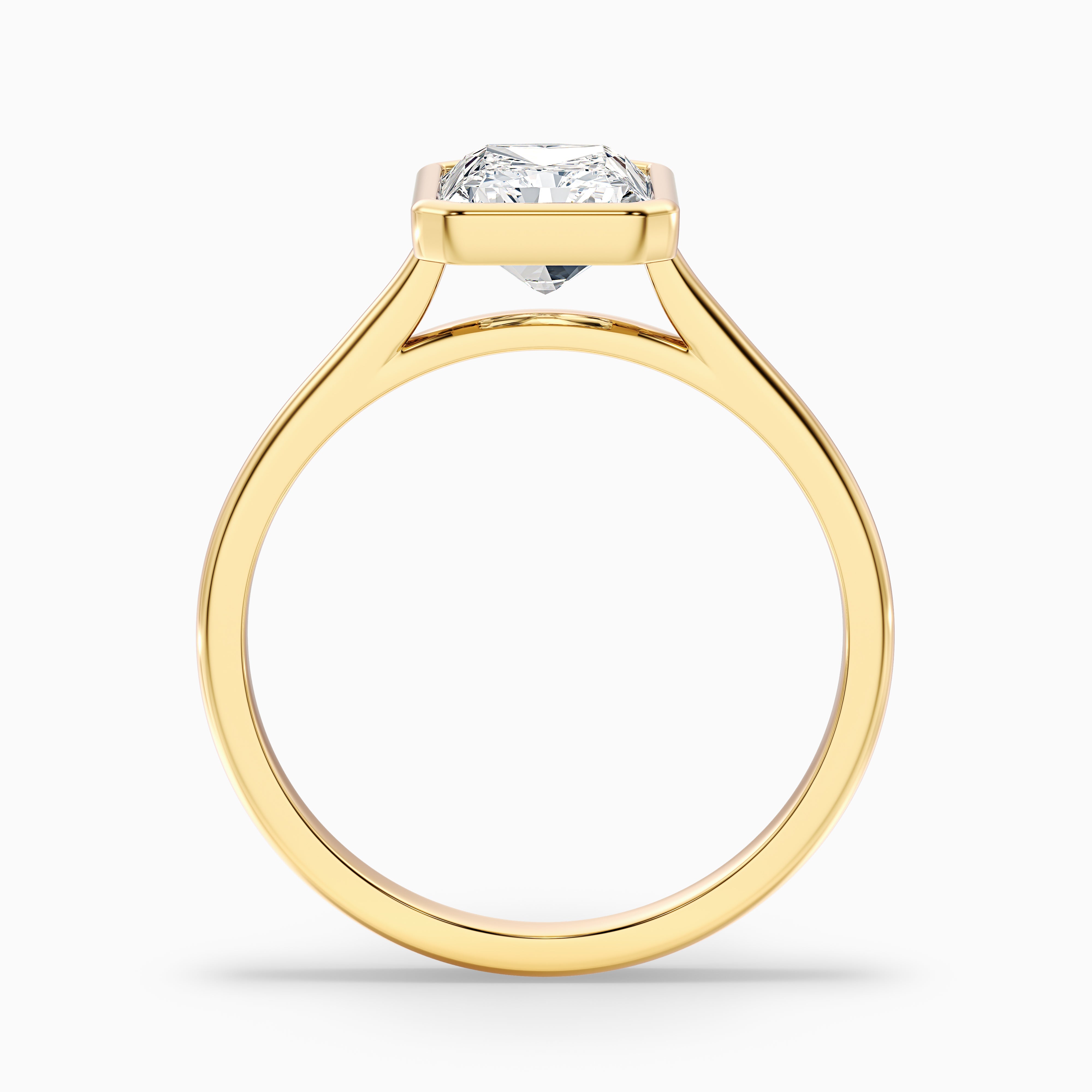 Verlene Radiant Cut Bezel Set Solitaire Lab Grown Diamond Ring