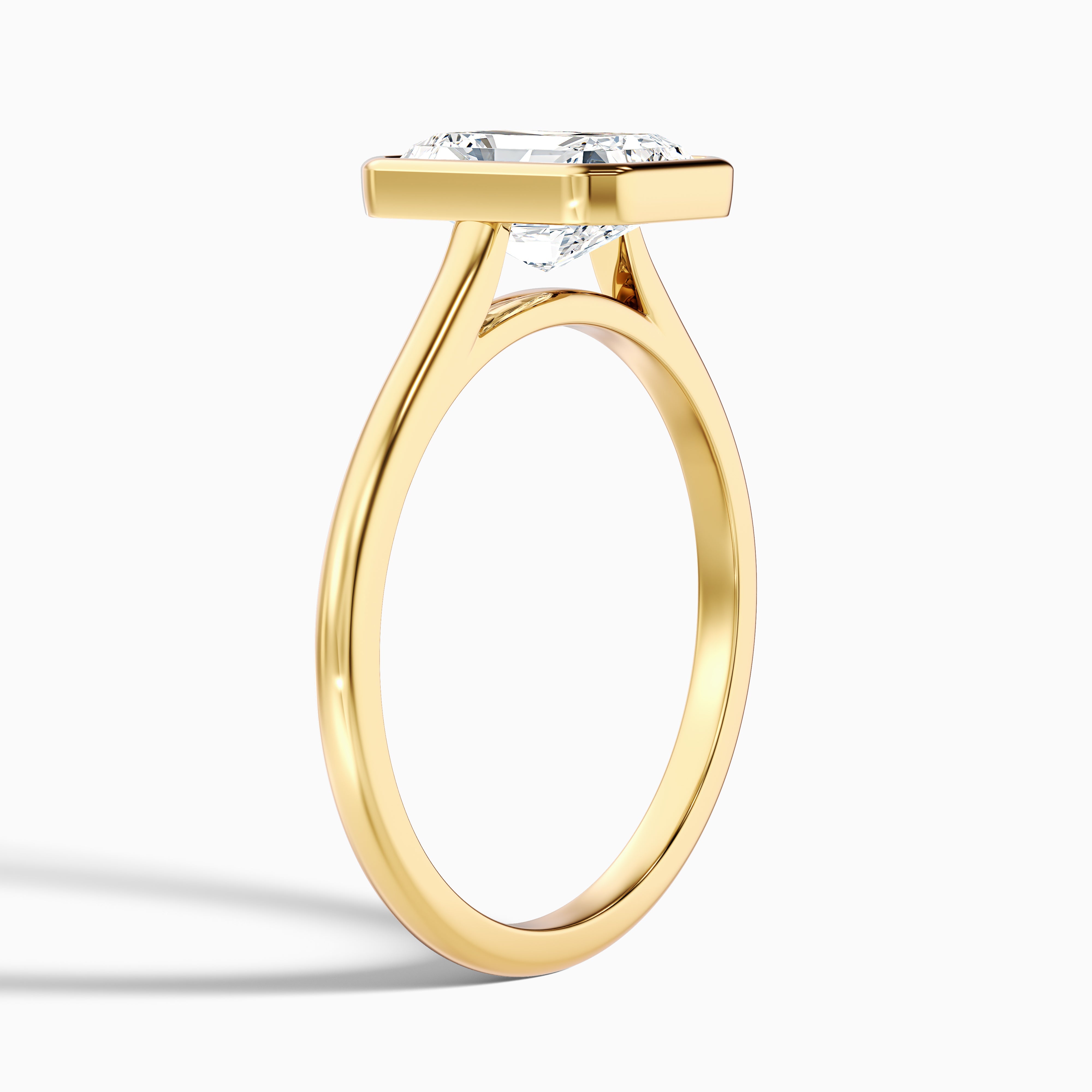 Verlene Radiant Cut Bezel Set Solitaire Lab Grown Diamond Ring