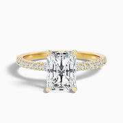 Haisley Radiant Hidden Halo Side Stone Lab Grown Diamond Ring