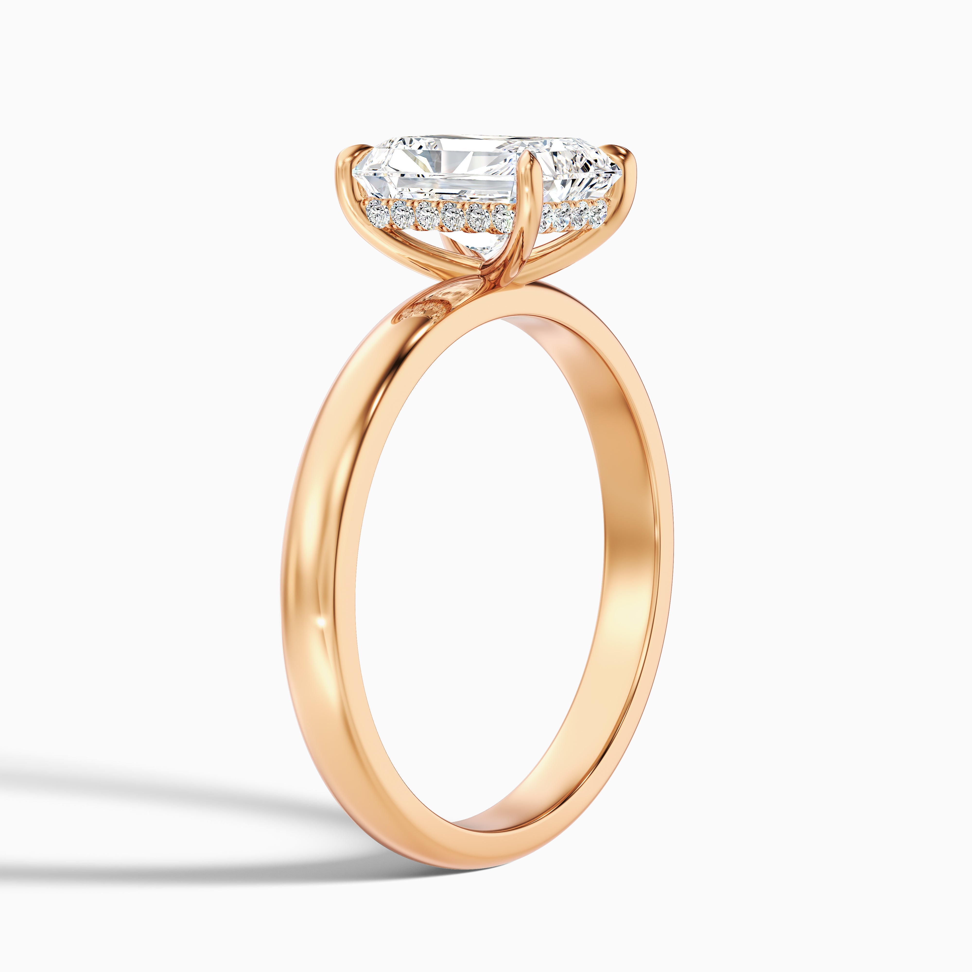 Arlette Radiant Cut Hidden Halo Moissanite Diamond Ring