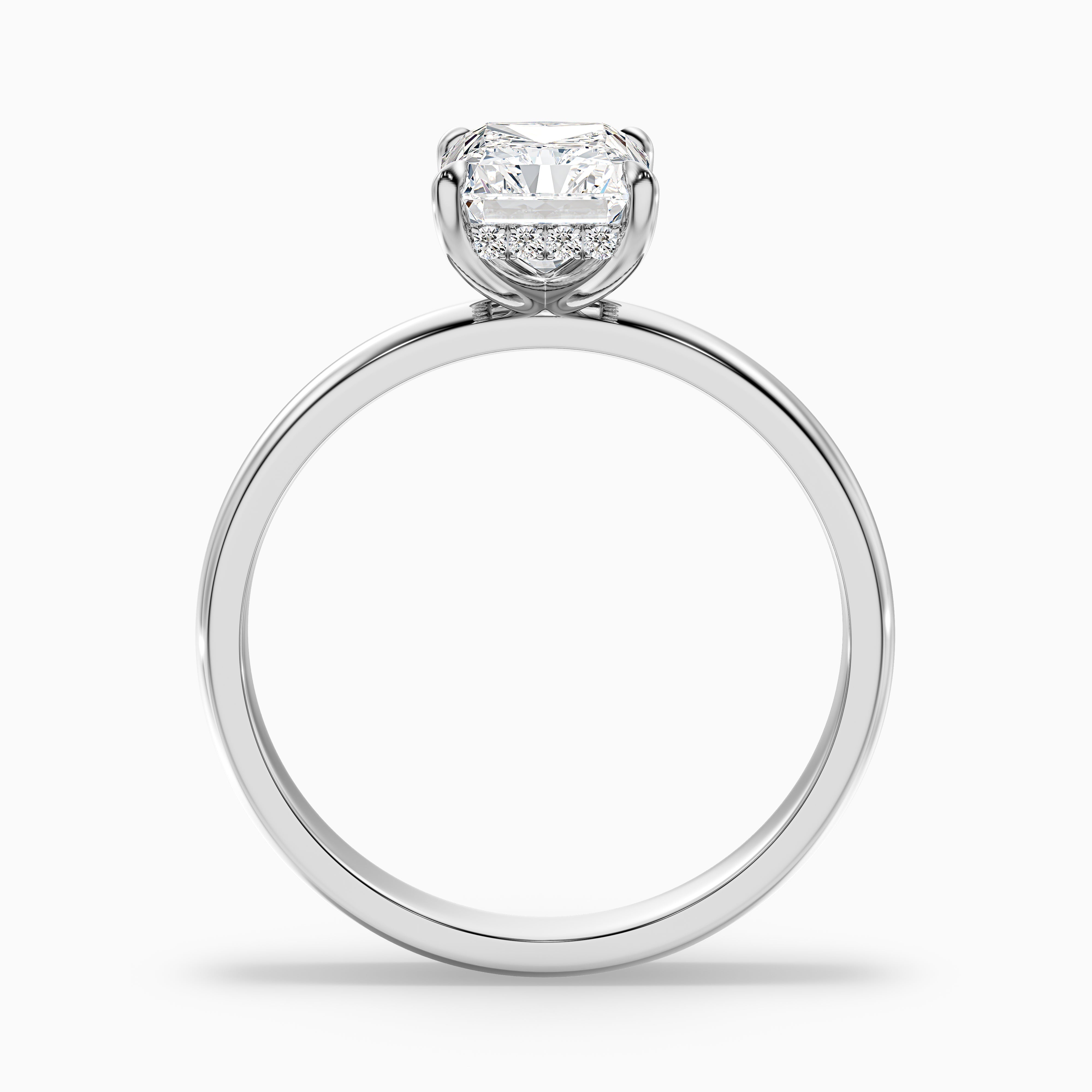 Arlette Radiant Cut Hidden Halo Moissanite Diamond Ring