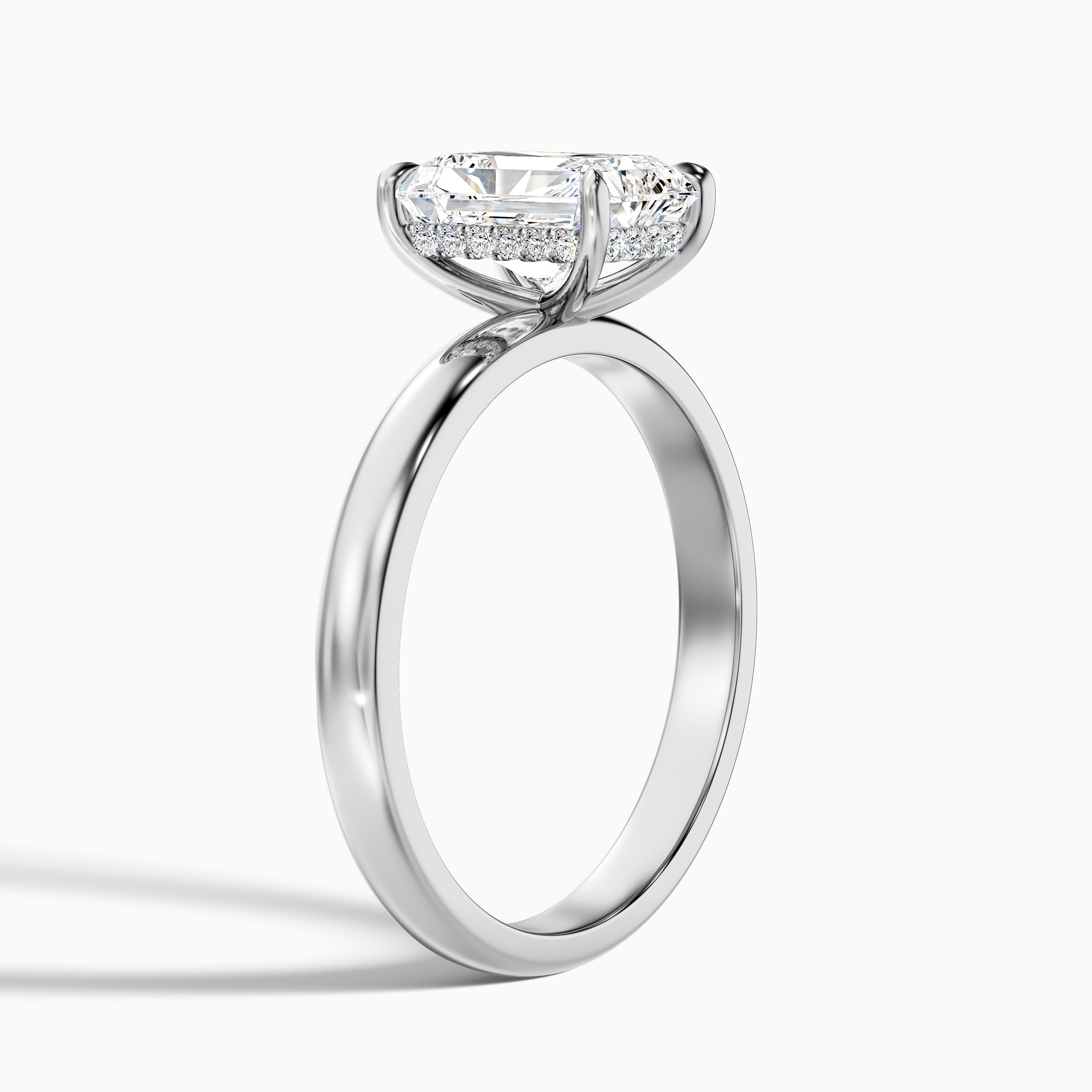 Arlette Radiant Cut Hidden Halo Moissanite Diamond Ring