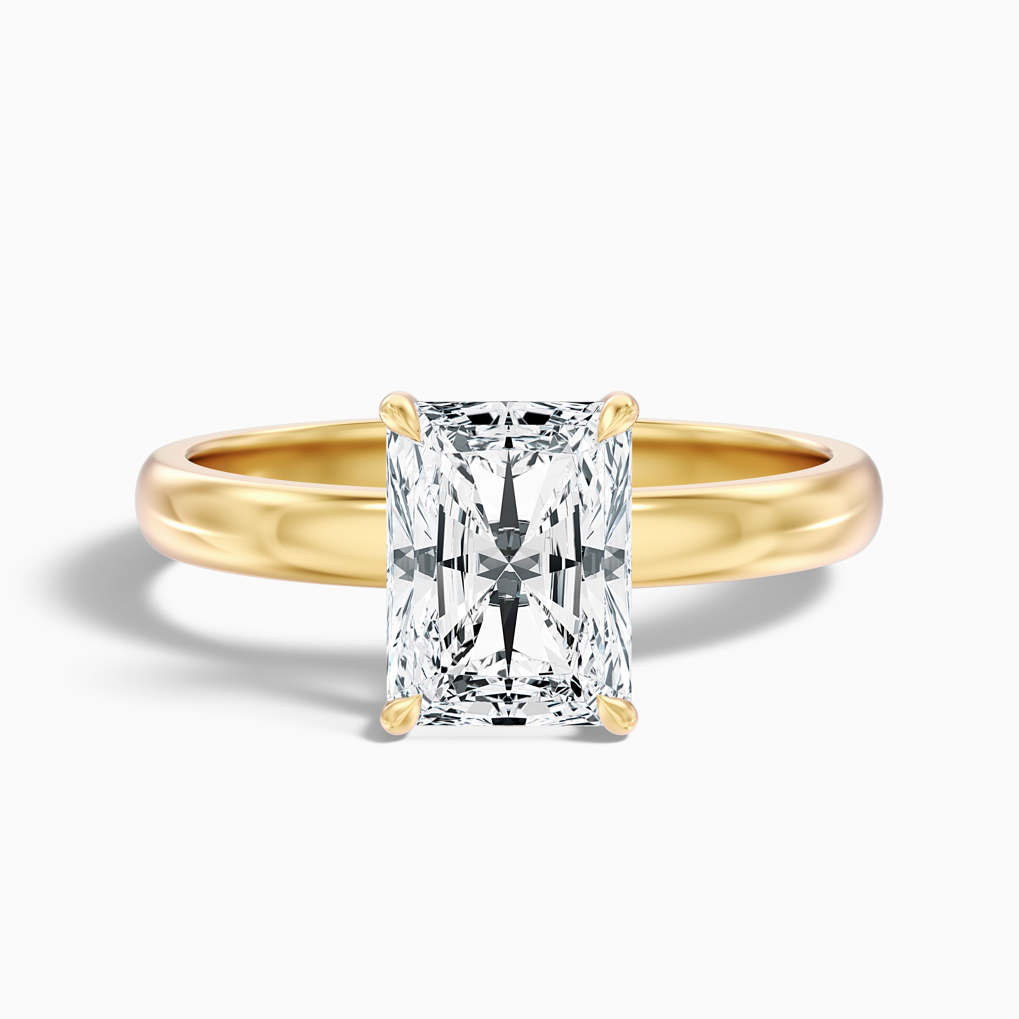 Arlette Radiant Cut Hidden Halo Moissanite Diamond Ring
