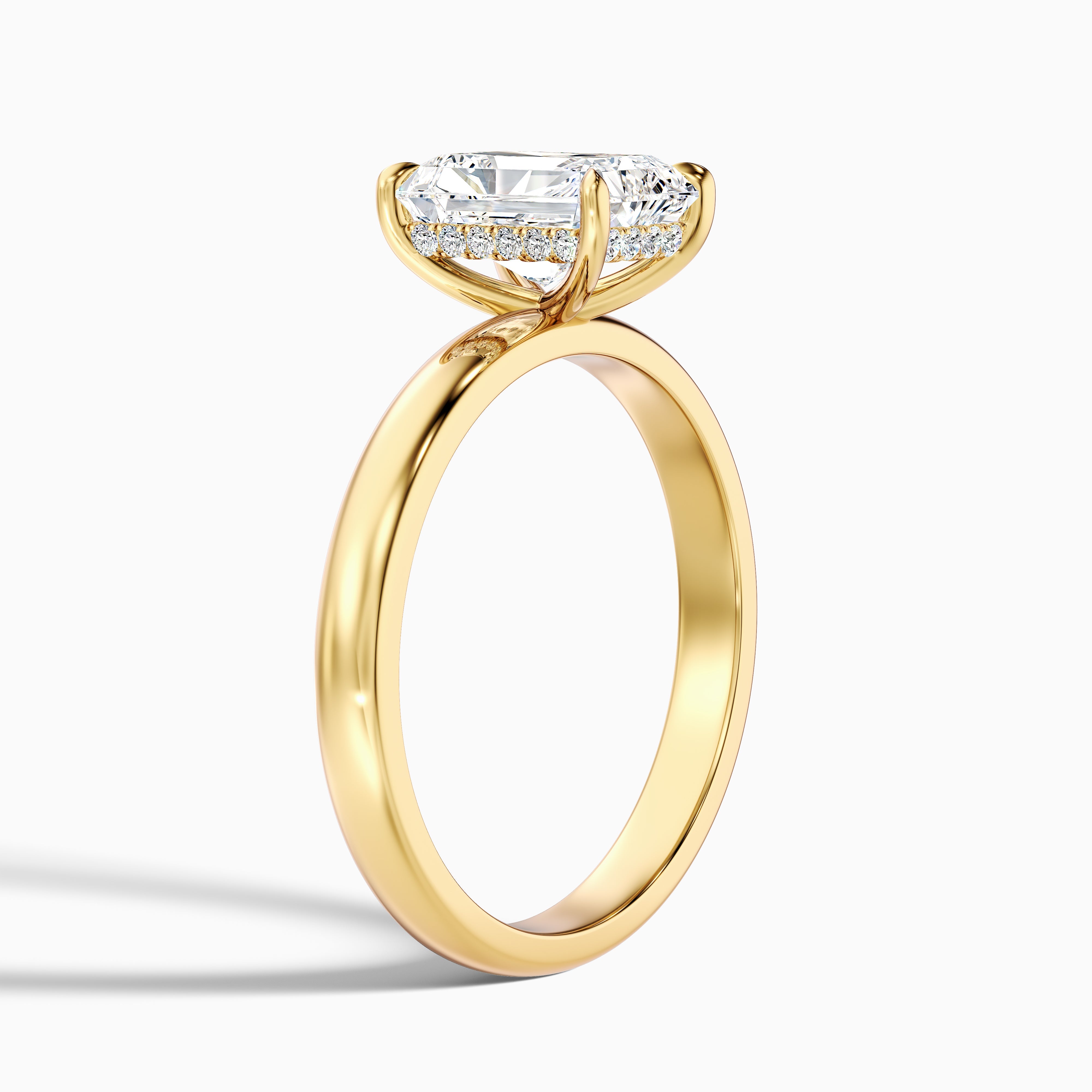 Arlette Radiant Cut Hidden Halo Moissanite Diamond Ring