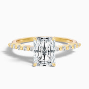 Allison Radiant Cut Side Stone With Hidden Halo Lab Grown Diamond Ring