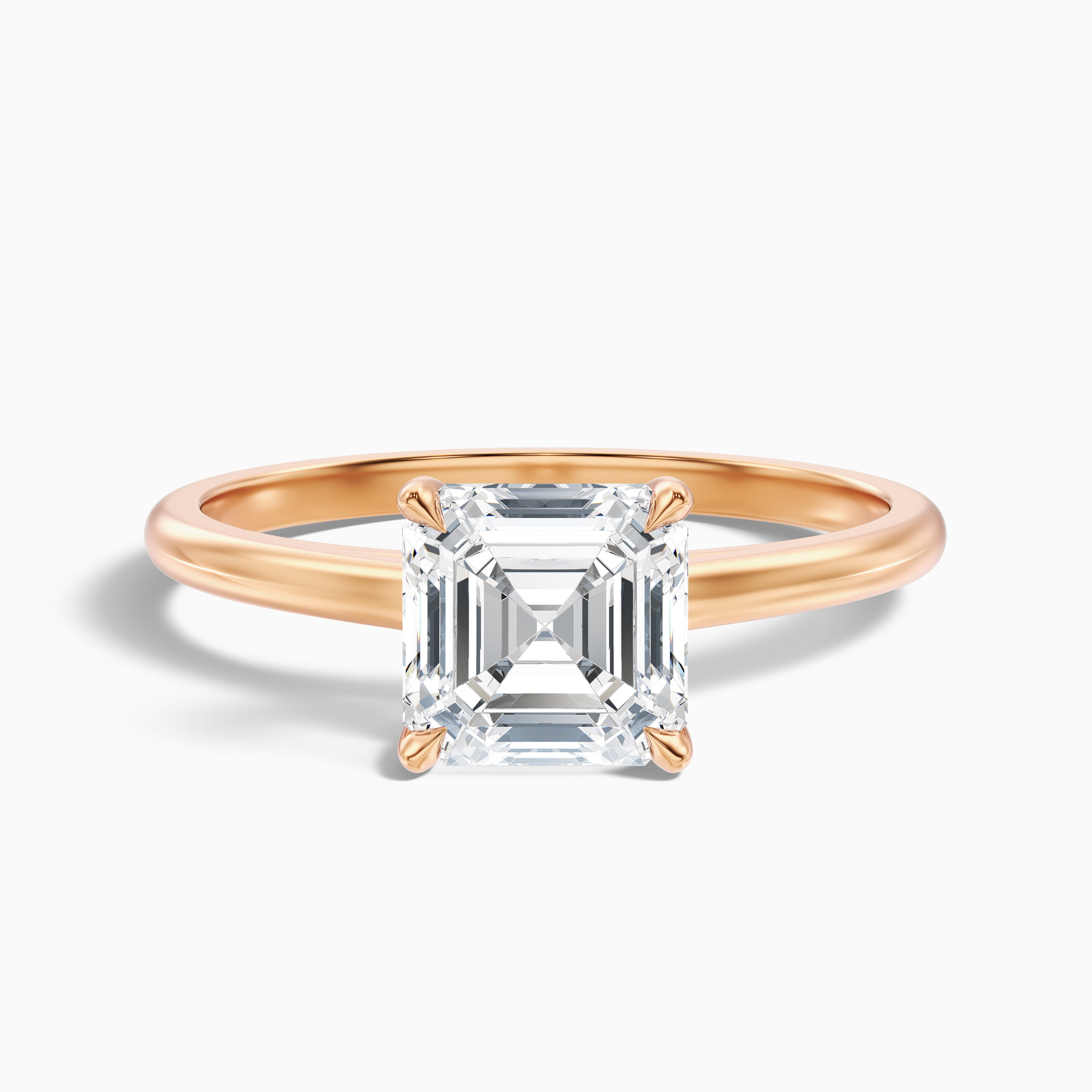 Irelyn Asscher Cut Hidden Halo Moissanite Diamond Ring
