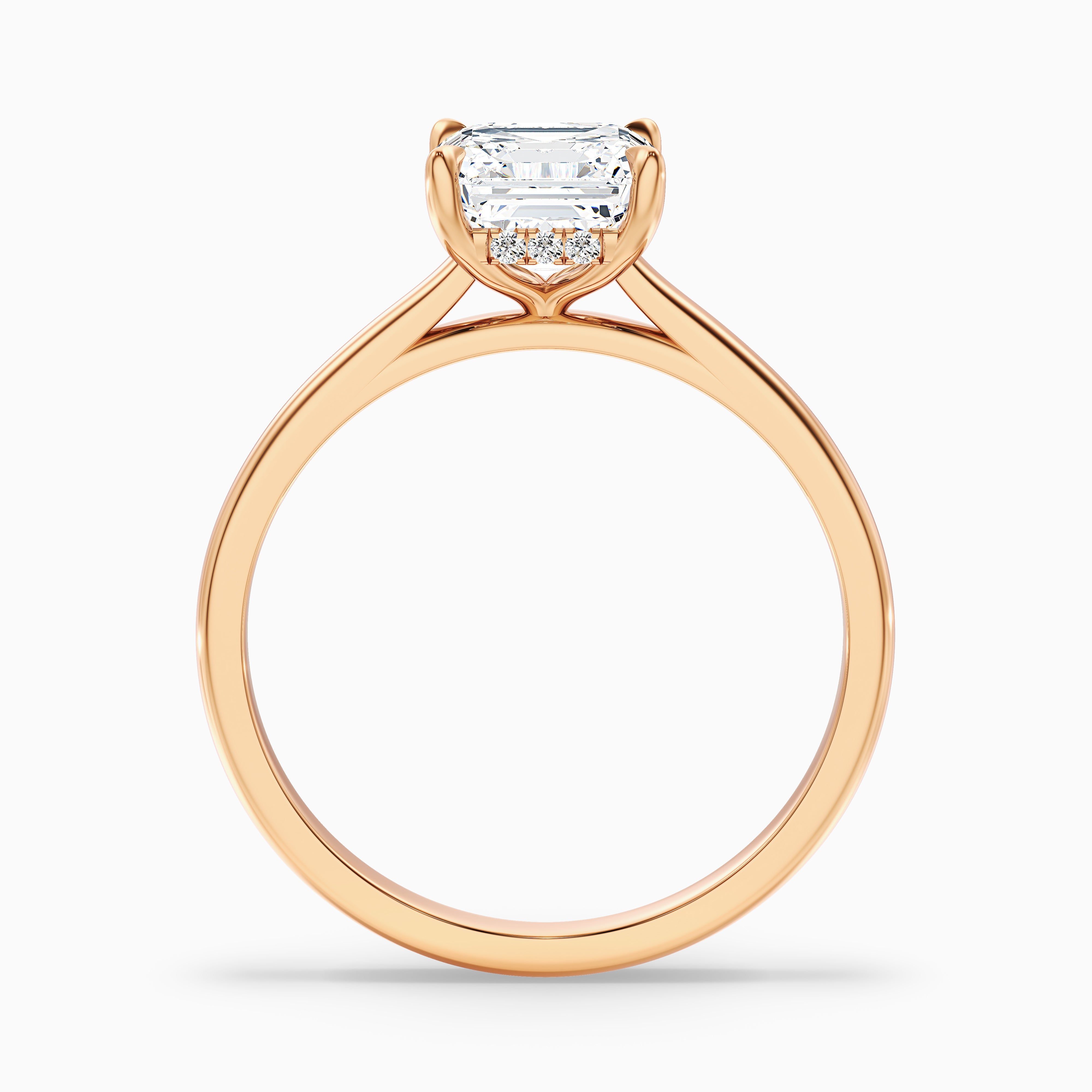 Irelyn Asscher Cut Hidden Halo Moissanite Diamond Ring