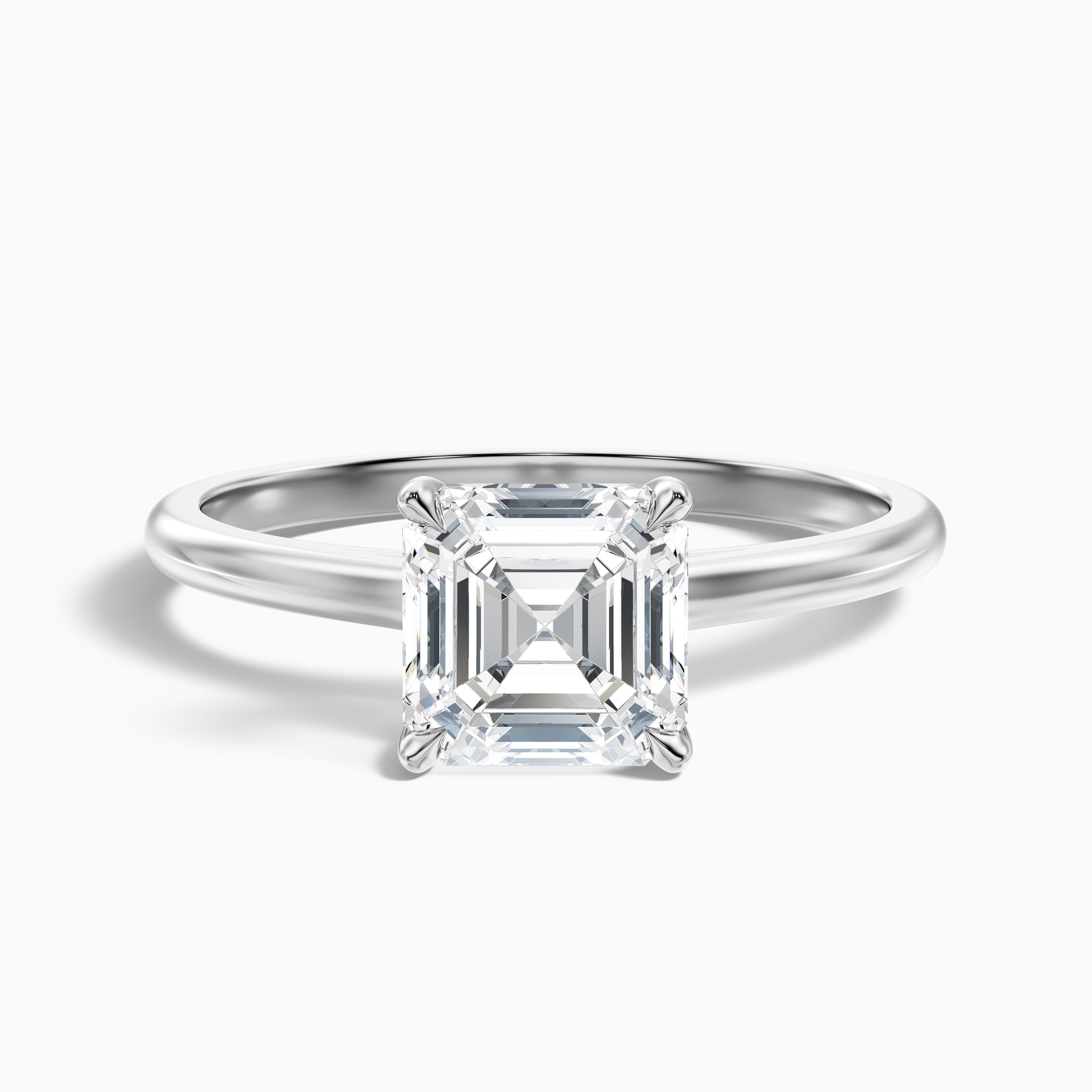 Irelyn Asscher Cut Hidden Halo Moissanite Diamond Ring