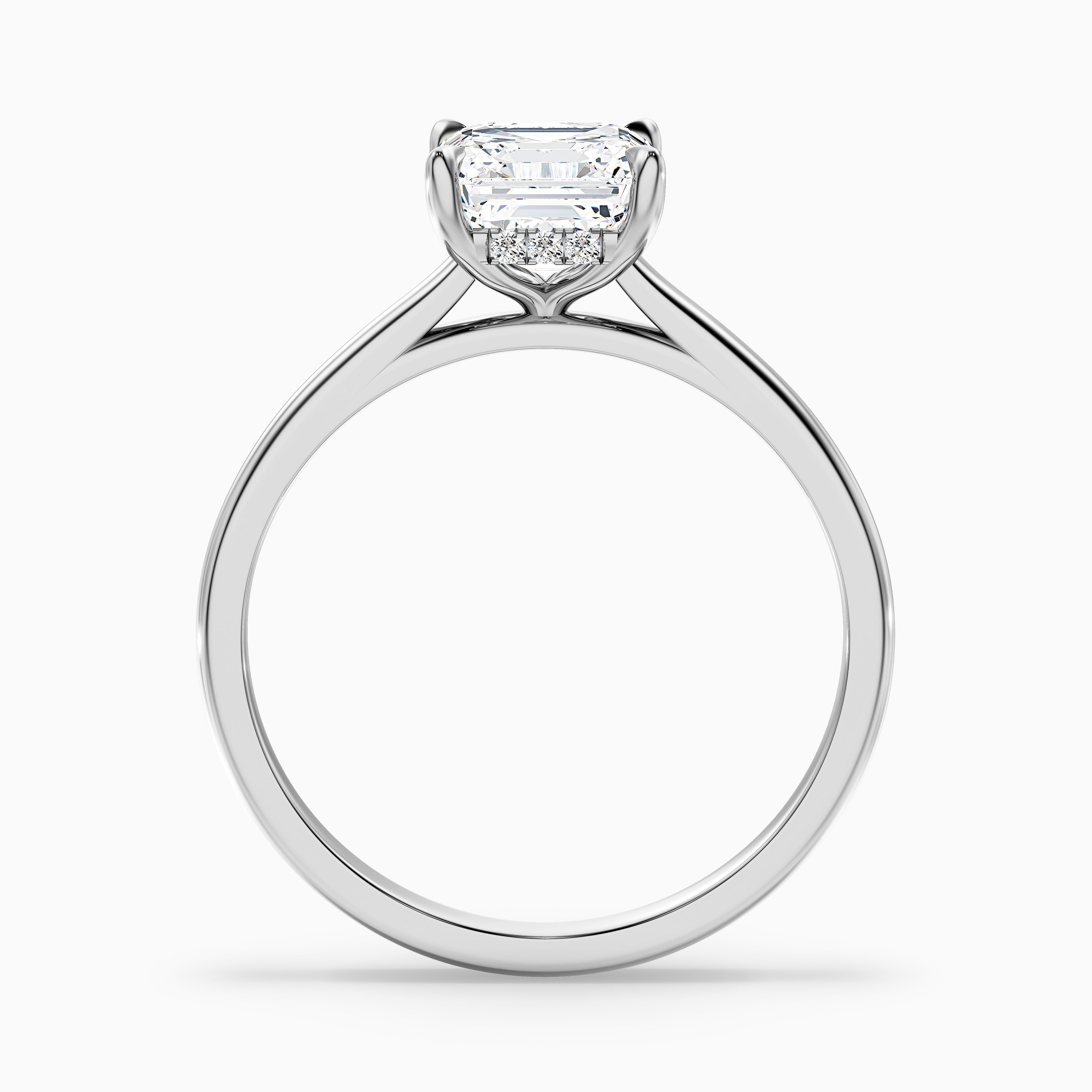 Irelyn Asscher Cut Hidden Halo Moissanite Diamond Ring