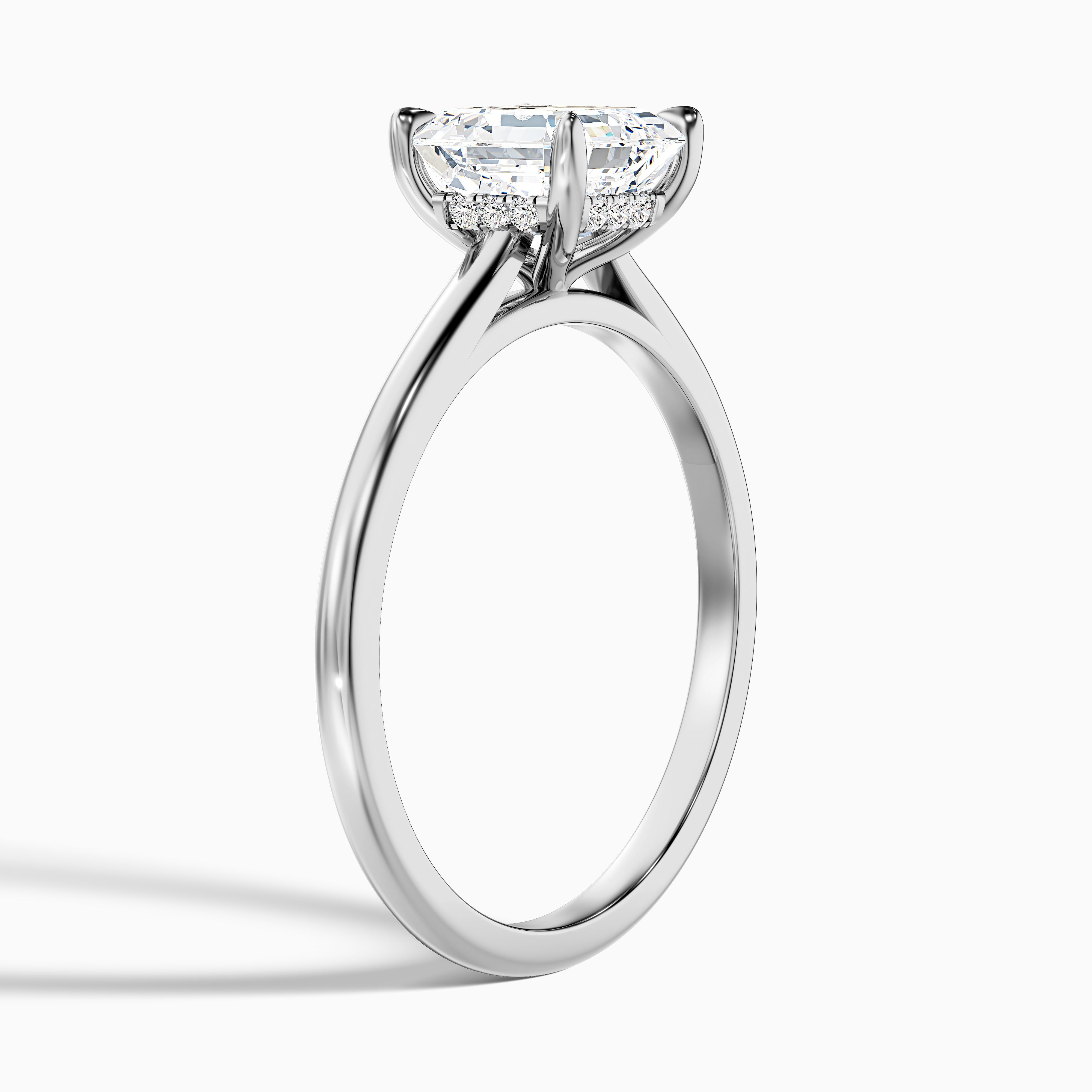 Irelyn Asscher Cut Hidden Halo Moissanite Diamond Ring