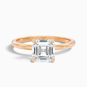 Charlee Asscher Cut Solitaire Moissanite Diamond Ring