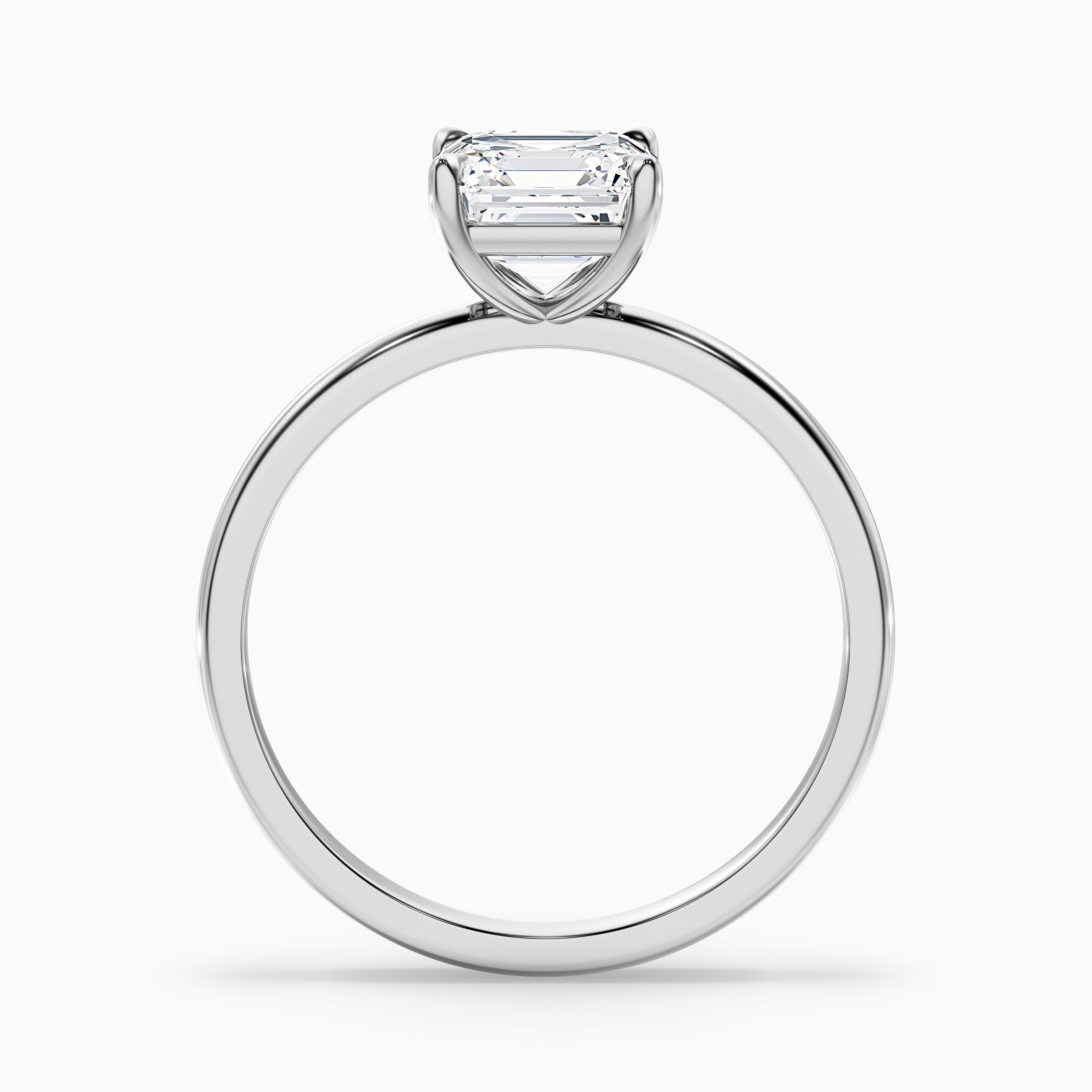 Charlee Asscher Cut Solitaire Moissanite Diamond Ring