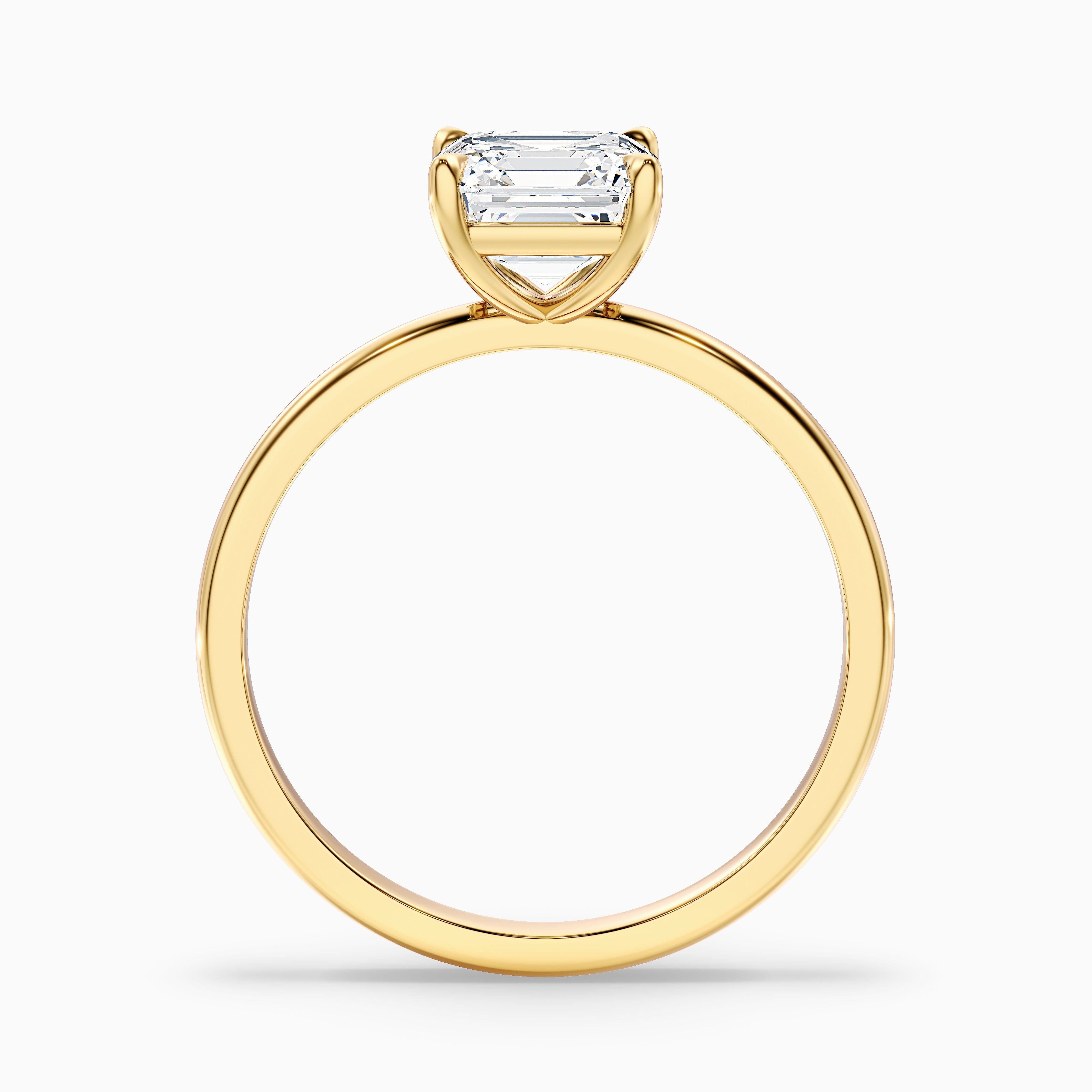 Charlee Asscher Cut Solitaire Moissanite Diamond Ring