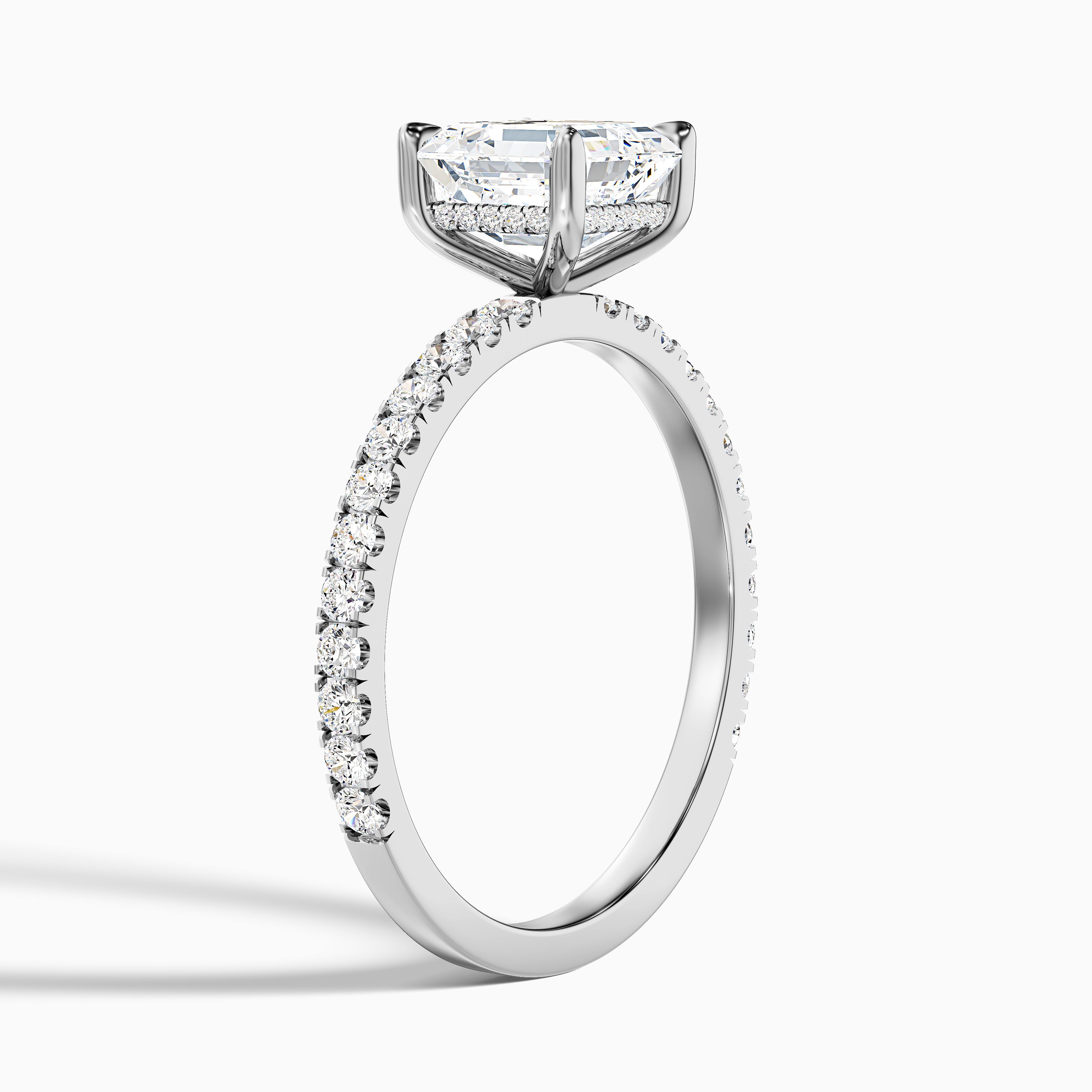 Avriana Asscher Cut Hidden Halo Pave Lab Grown Diamond Ring
