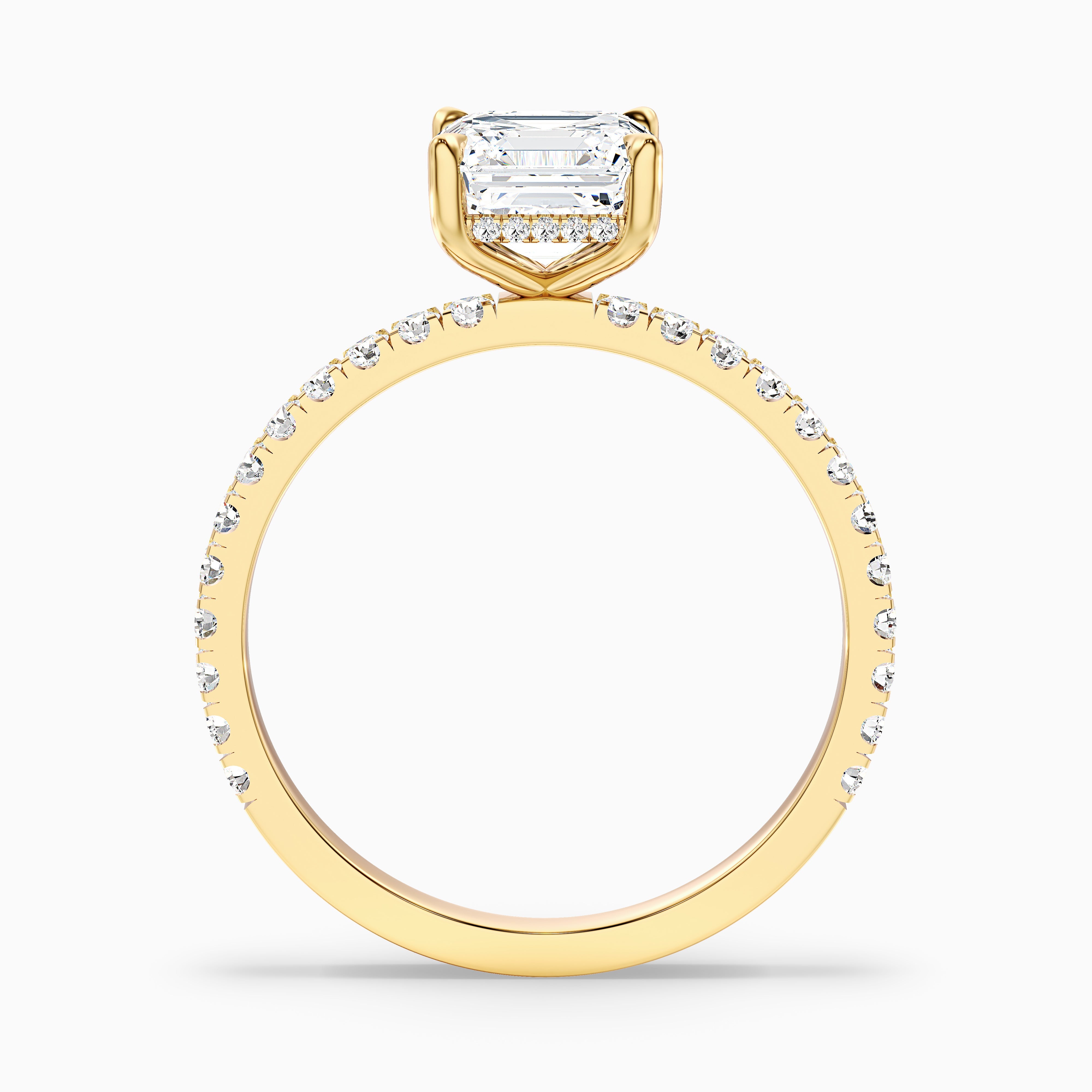 Avriana Asscher Cut Hidden Halo Pave Lab Grown Diamond Ring