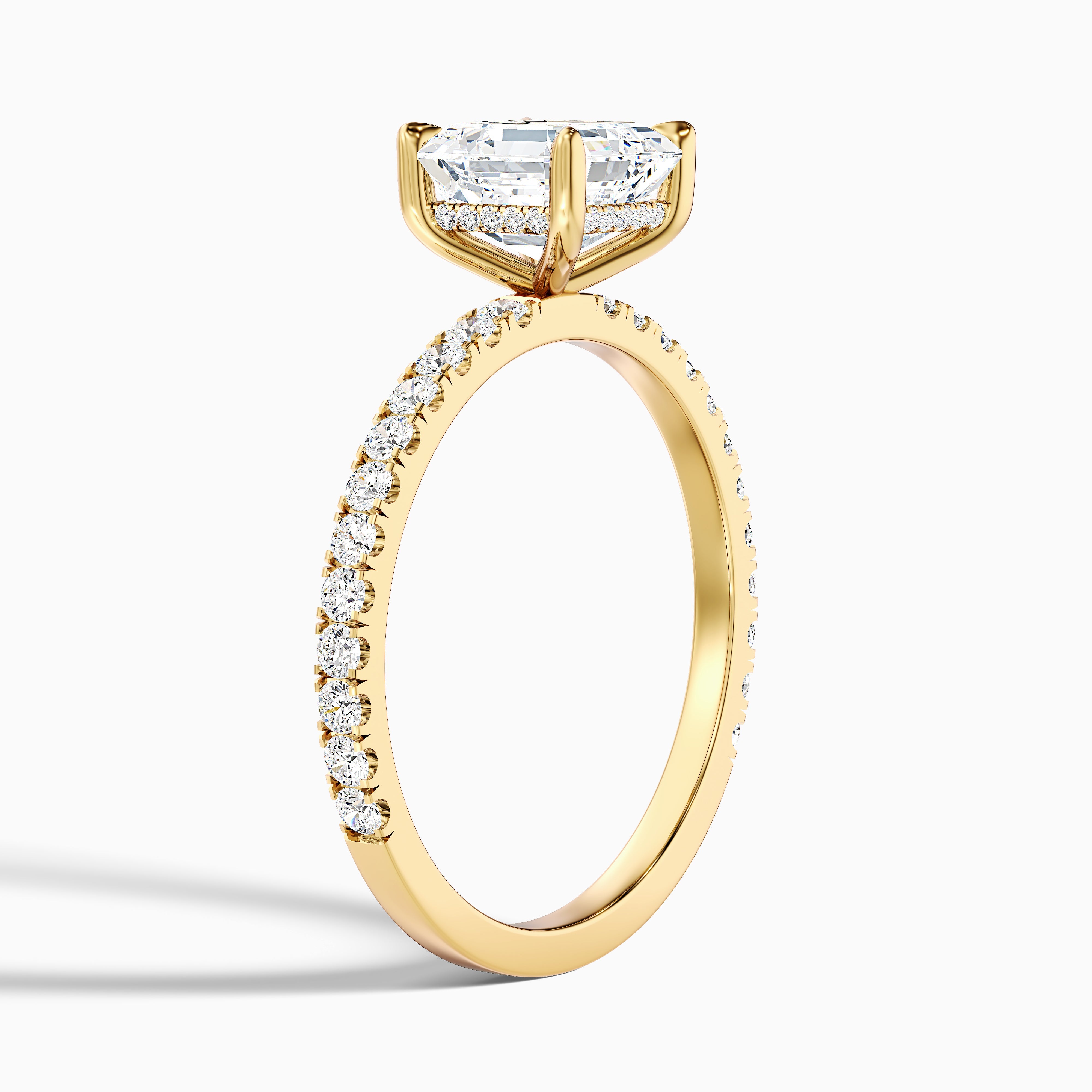 Avriana Asscher Cut Hidden Halo Pave Lab Grown Diamond Ring