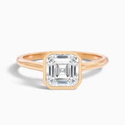 Aniston Asscher Cut Bezel Set Solitaire Moissanite Diamond Ring
