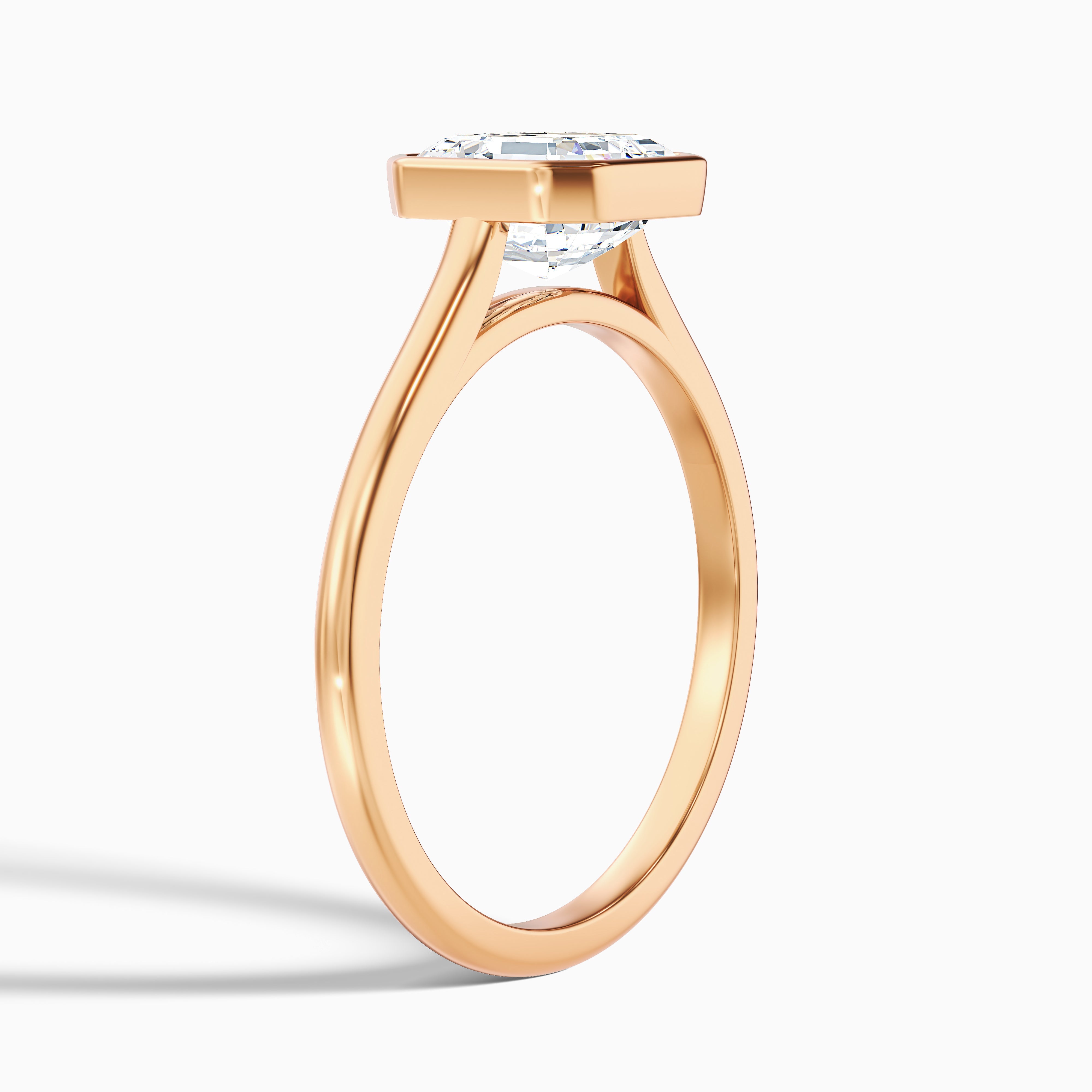 Aniston Asscher Cut Bezel Set Solitaire Moissanite Diamond Ring