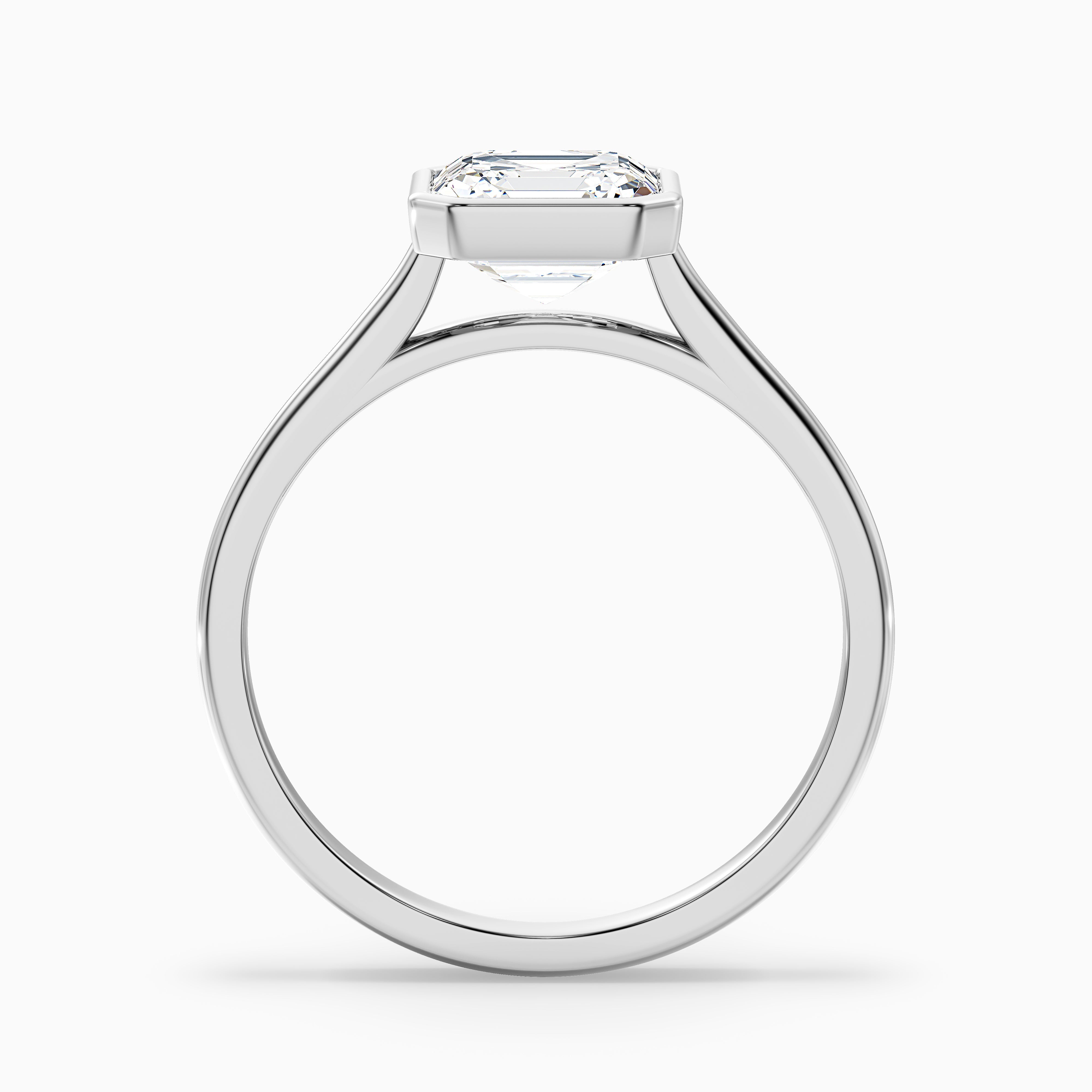 Aniston Asscher Cut Bezel Set Solitaire Moissanite Diamond Ring