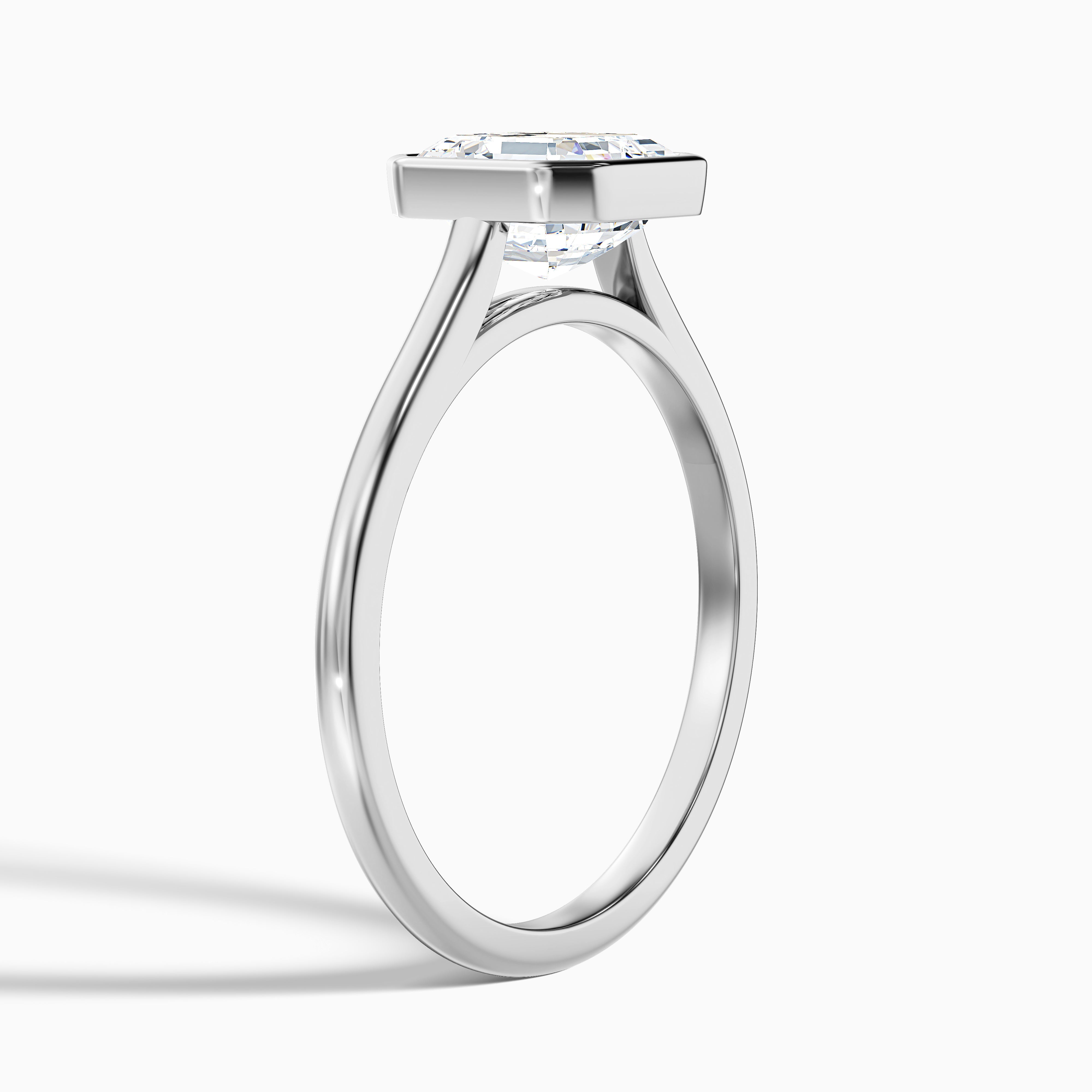 Aniston Asscher Cut Bezel Set Solitaire Moissanite Diamond Ring