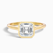 Aniston Asscher Cut Bezel Set Solitaire Lab Grown Diamond Ring