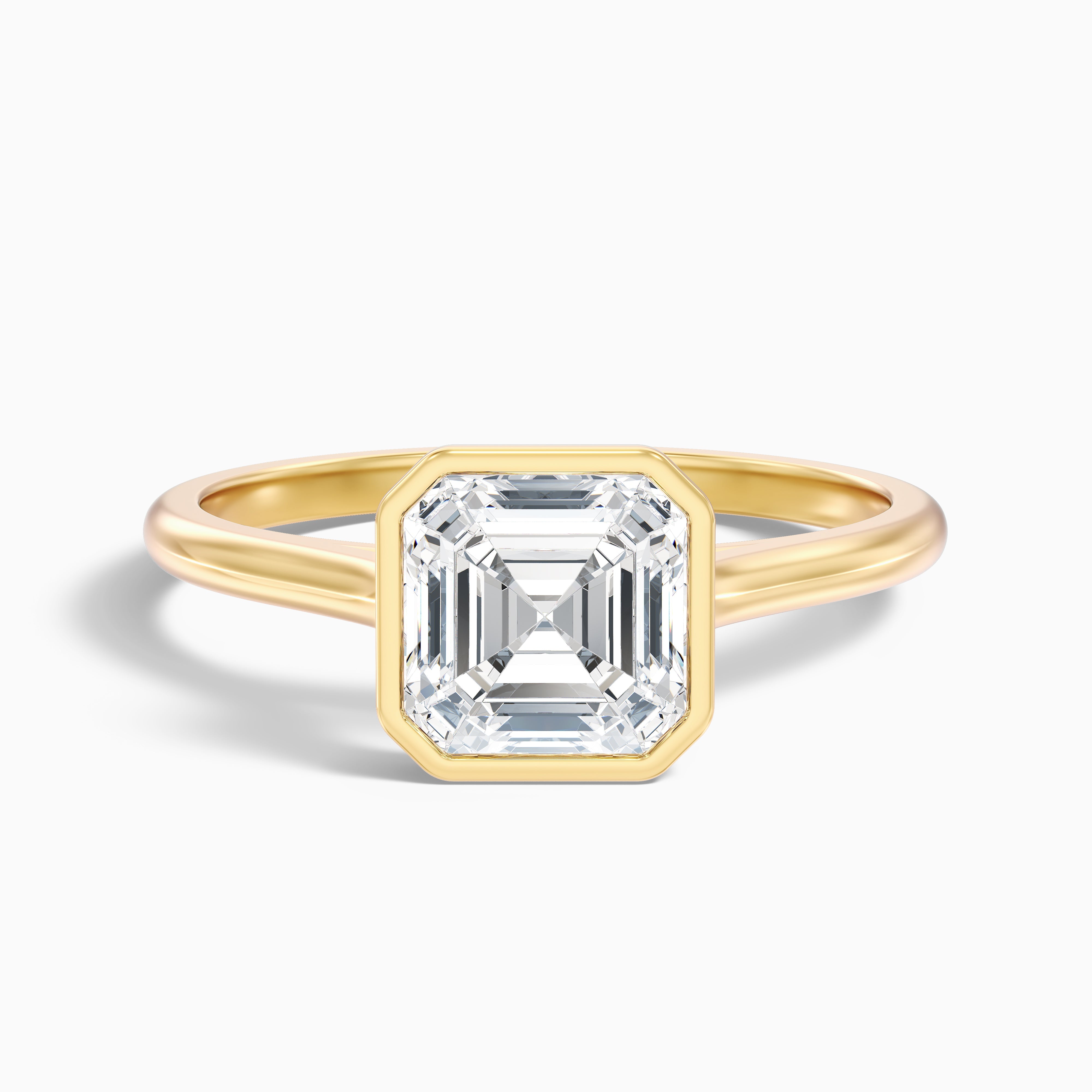 Aniston Asscher Cut Bezel Set Solitaire Lab Grown Diamond Ring