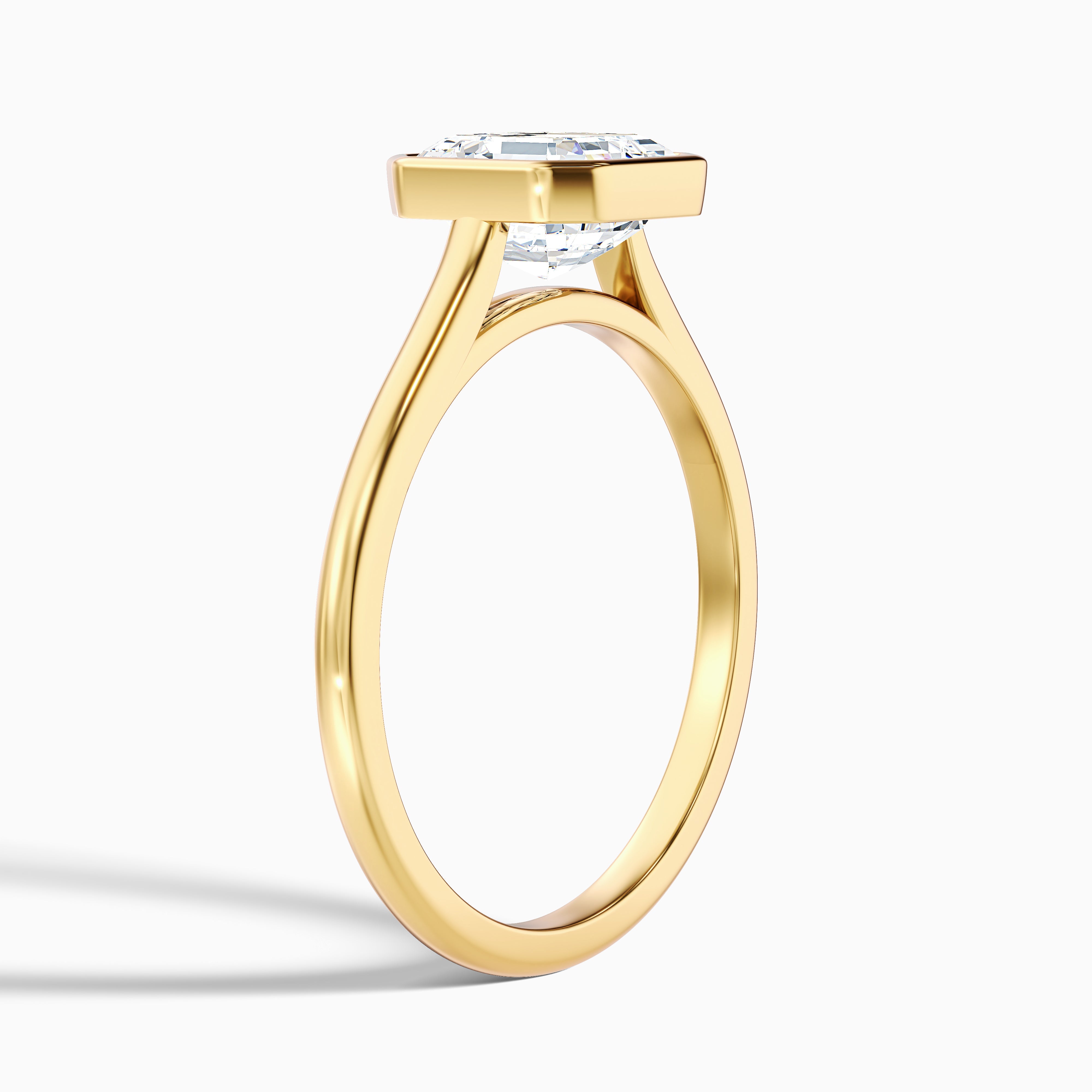 Aniston Asscher Cut Bezel Set Solitaire Lab Grown Diamond Ring