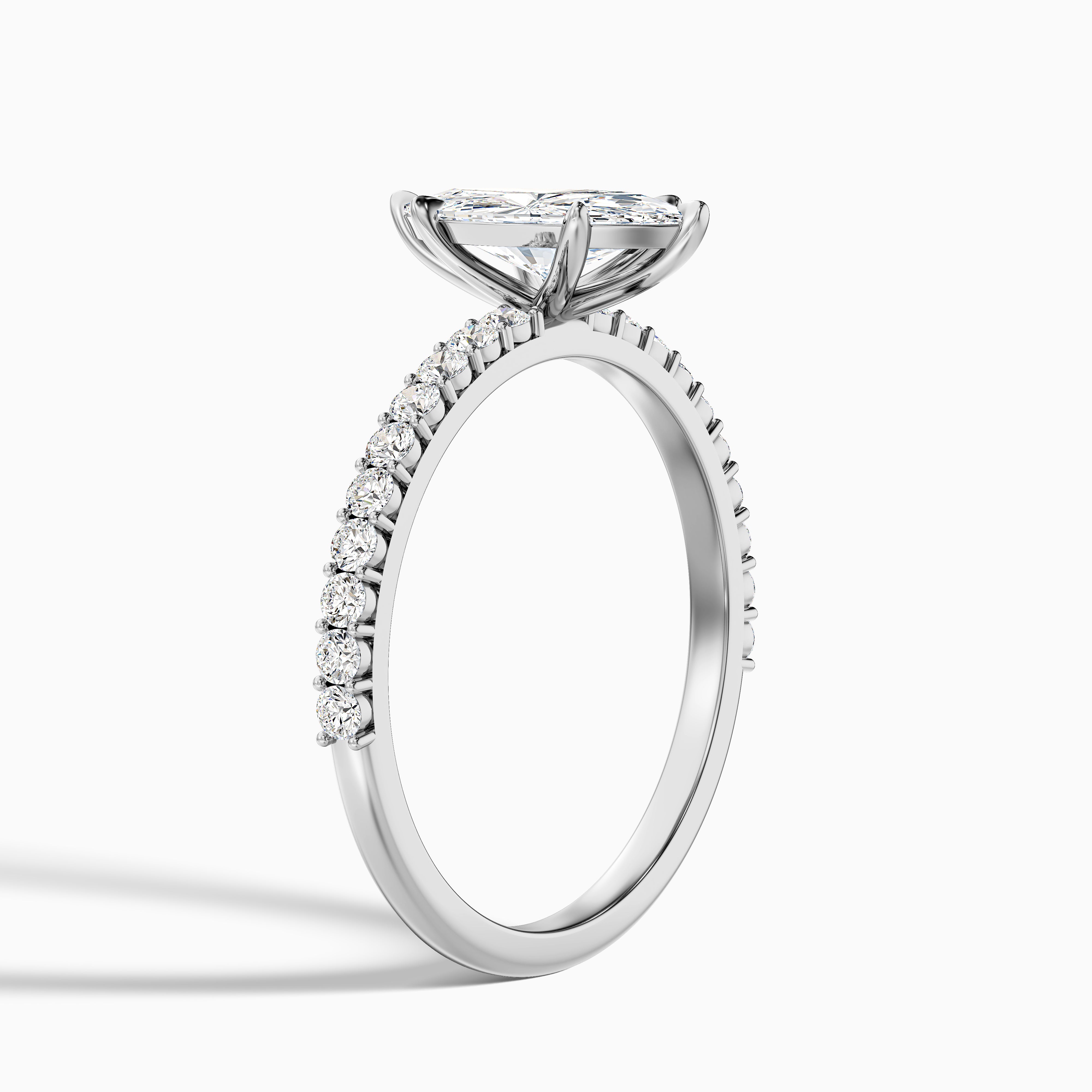 Selena Marquise Cut Side Stone Pave Lab Grown Diamond Ring