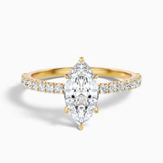 Selena Marquise Cut Side Stone Pave Lab Grown Diamond Ring