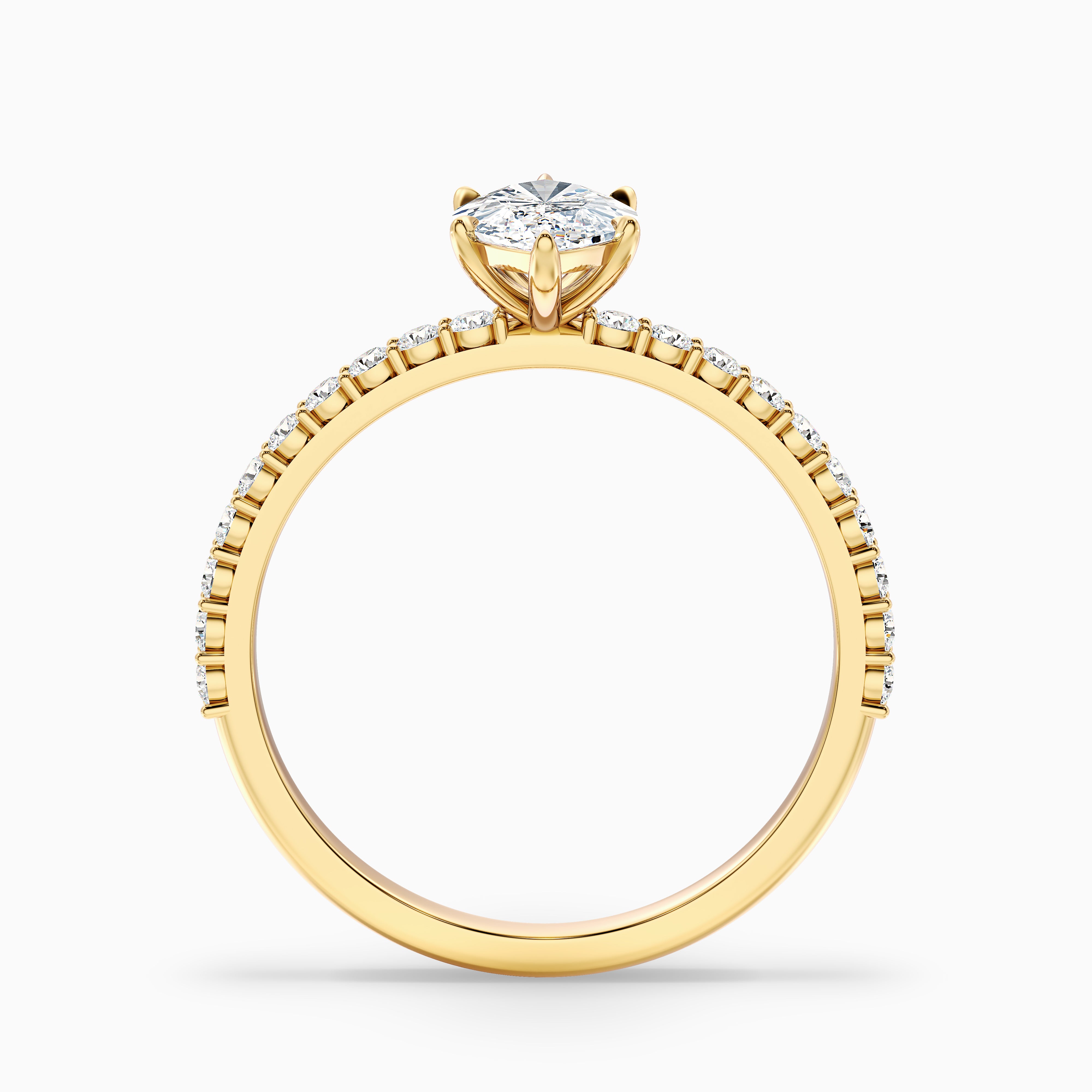 Selena Marquise Cut Side Stone Pave Lab Grown Diamond Ring