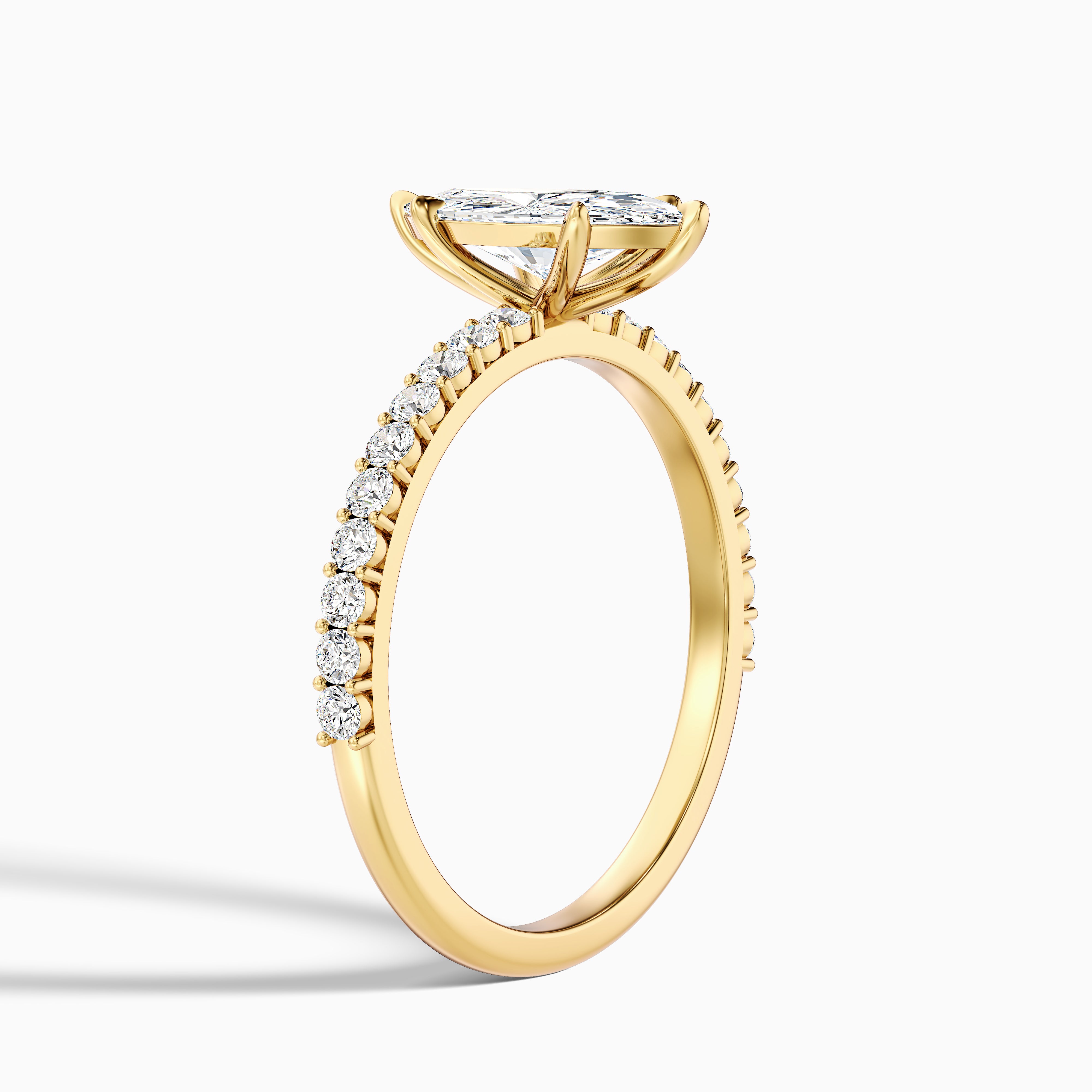 Selena Marquise Cut Side Stone Pave Lab Grown Diamond Ring