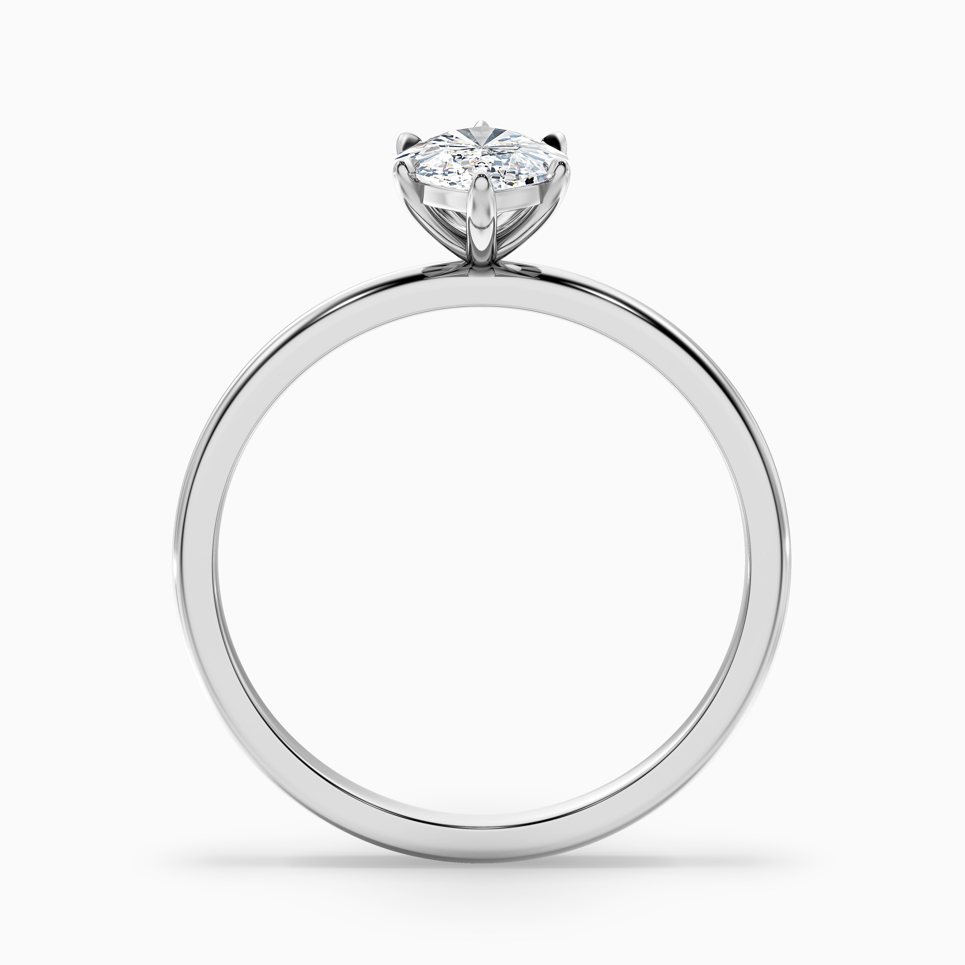 Jolissa Six Prong Marquise Cut Solitaire Moissanite Diamond Ring