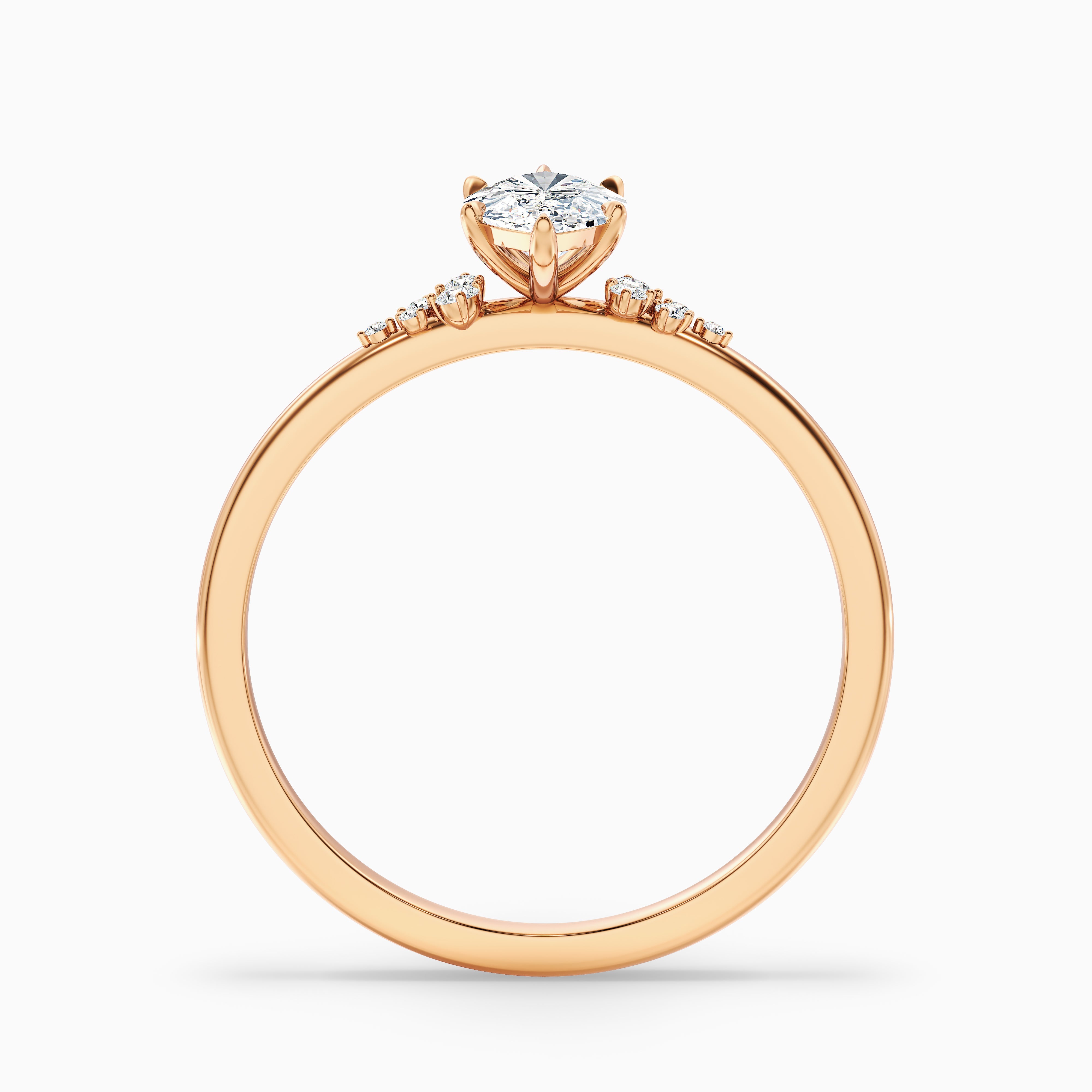 Coralie Marquise Cut Vintage Inspired Side Stone Moissanite Diamond Ring