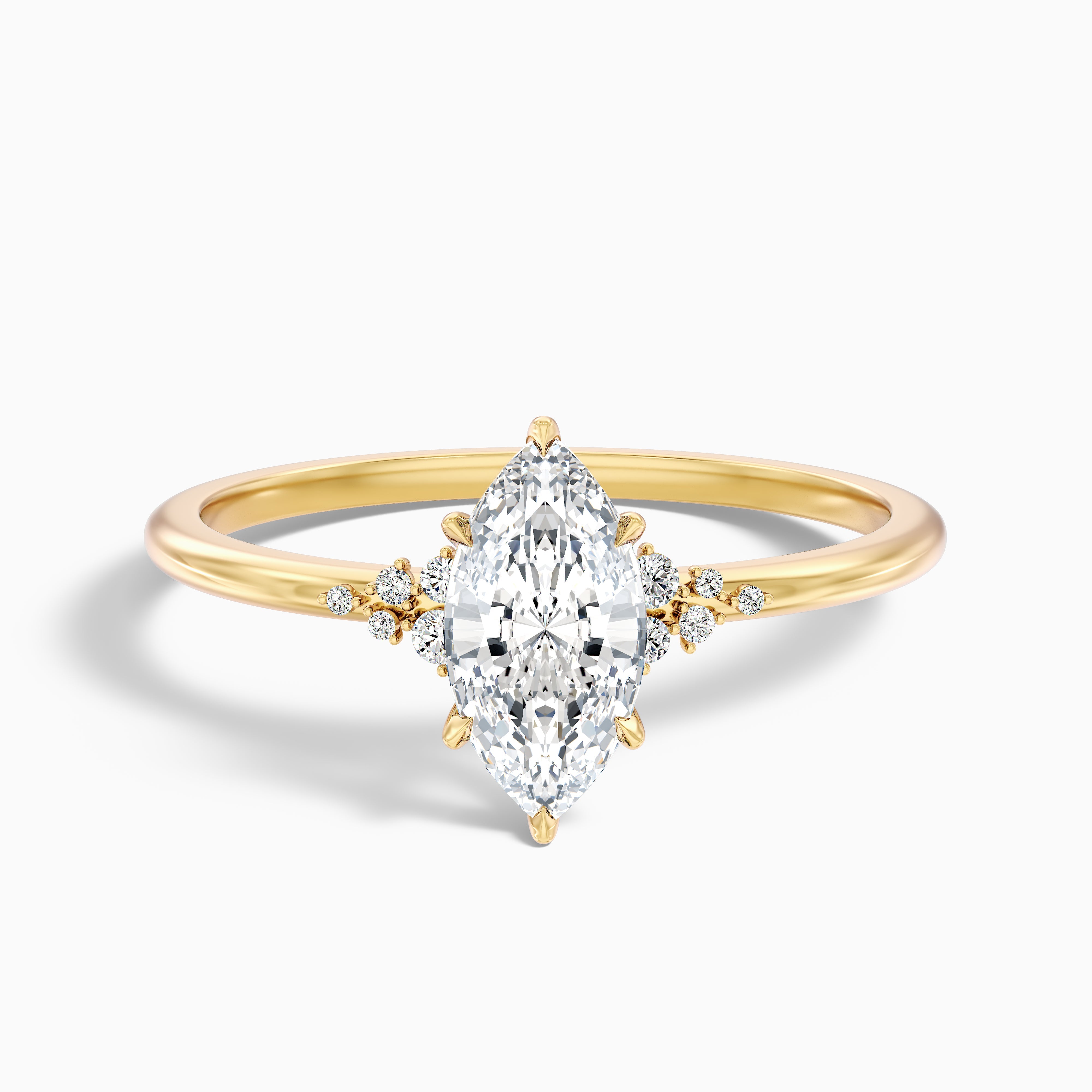 Coralie Marquise Cut Vintage Inspired Side Stone Lab Grown Diamond Ring