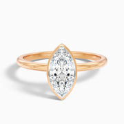 Alondra Marquise Cut Bezel Set Solitaire Moissanite Diamond Ring