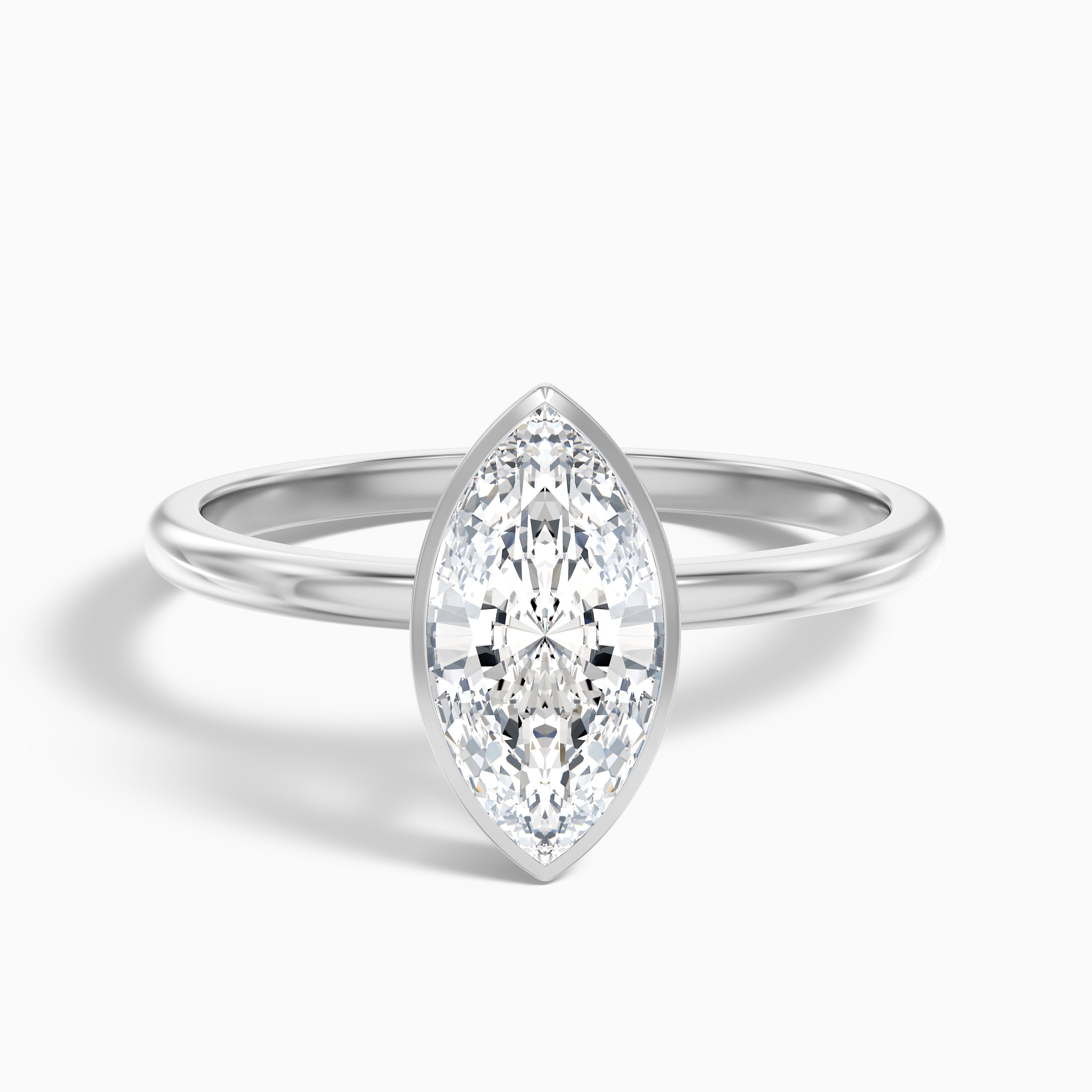 Alondra Marquise Cut Bezel Set Solitaire Lab Grown Diamond Ring