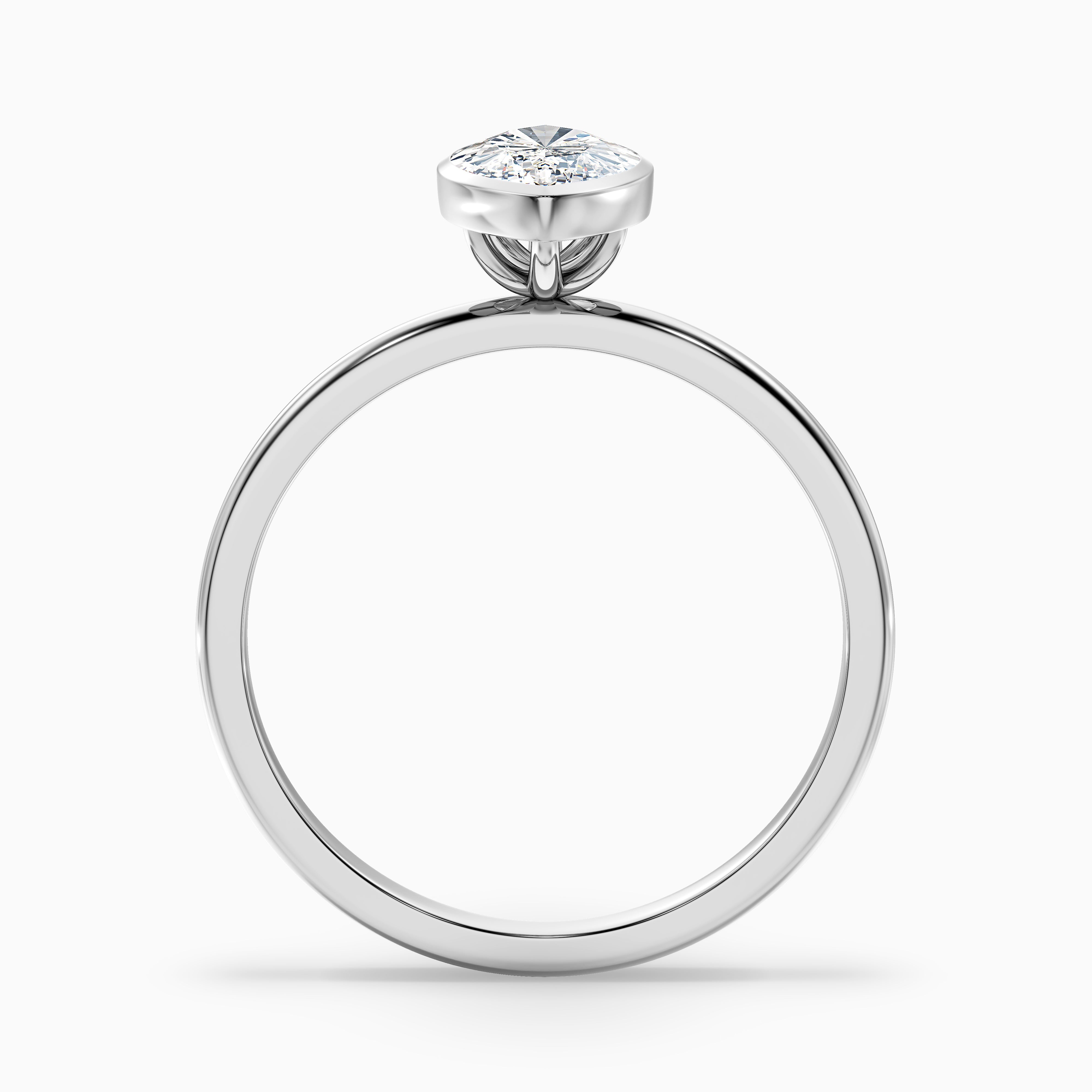 Alondra Marquise Cut Bezel Set Solitaire Moissanite Diamond Ring