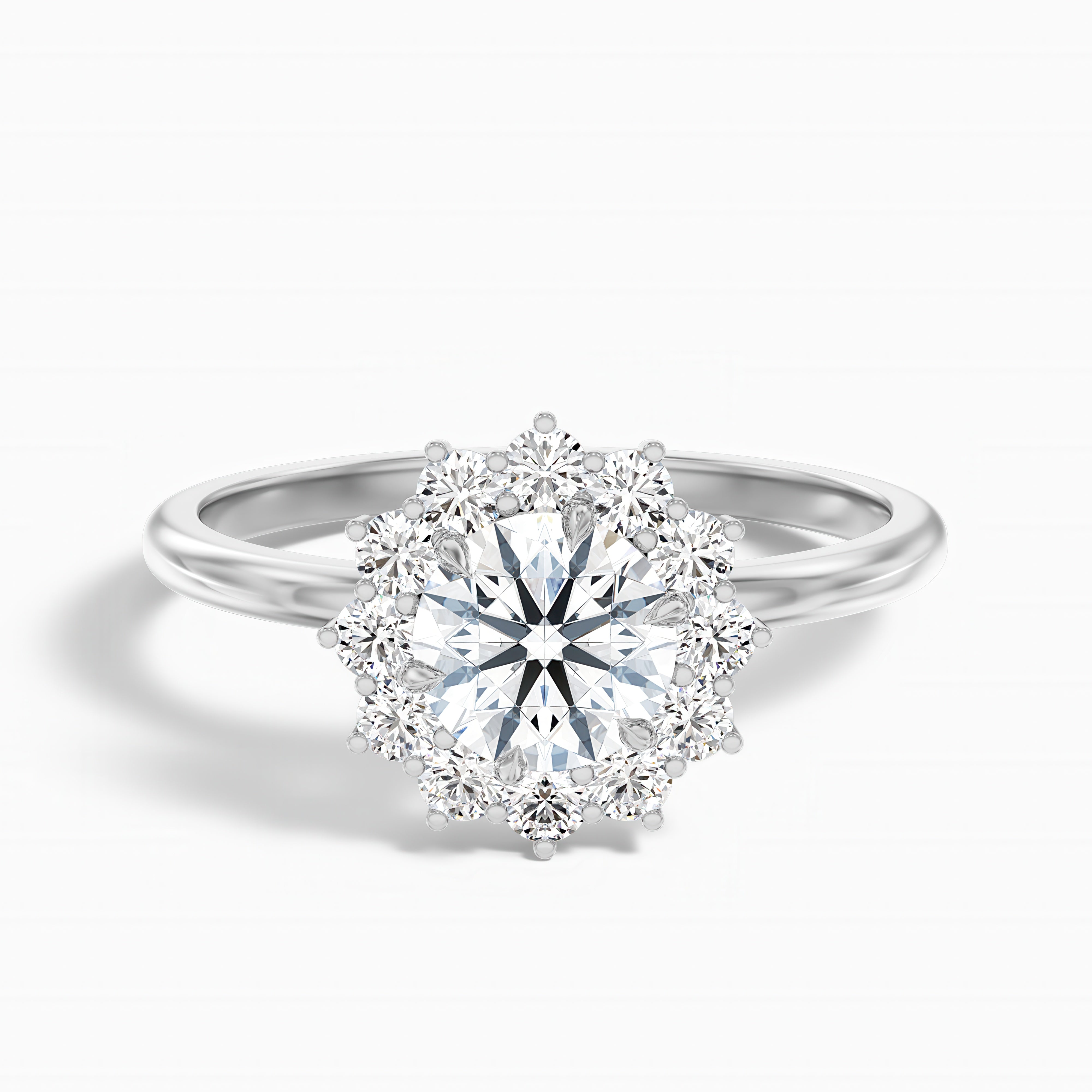 Harlene Round Cut Vintage Inspired Halo Lab Grown Diamond Ring