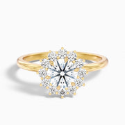 Harlene Round Cut Vintage Inspired Halo Lab Grown Diamond Ring