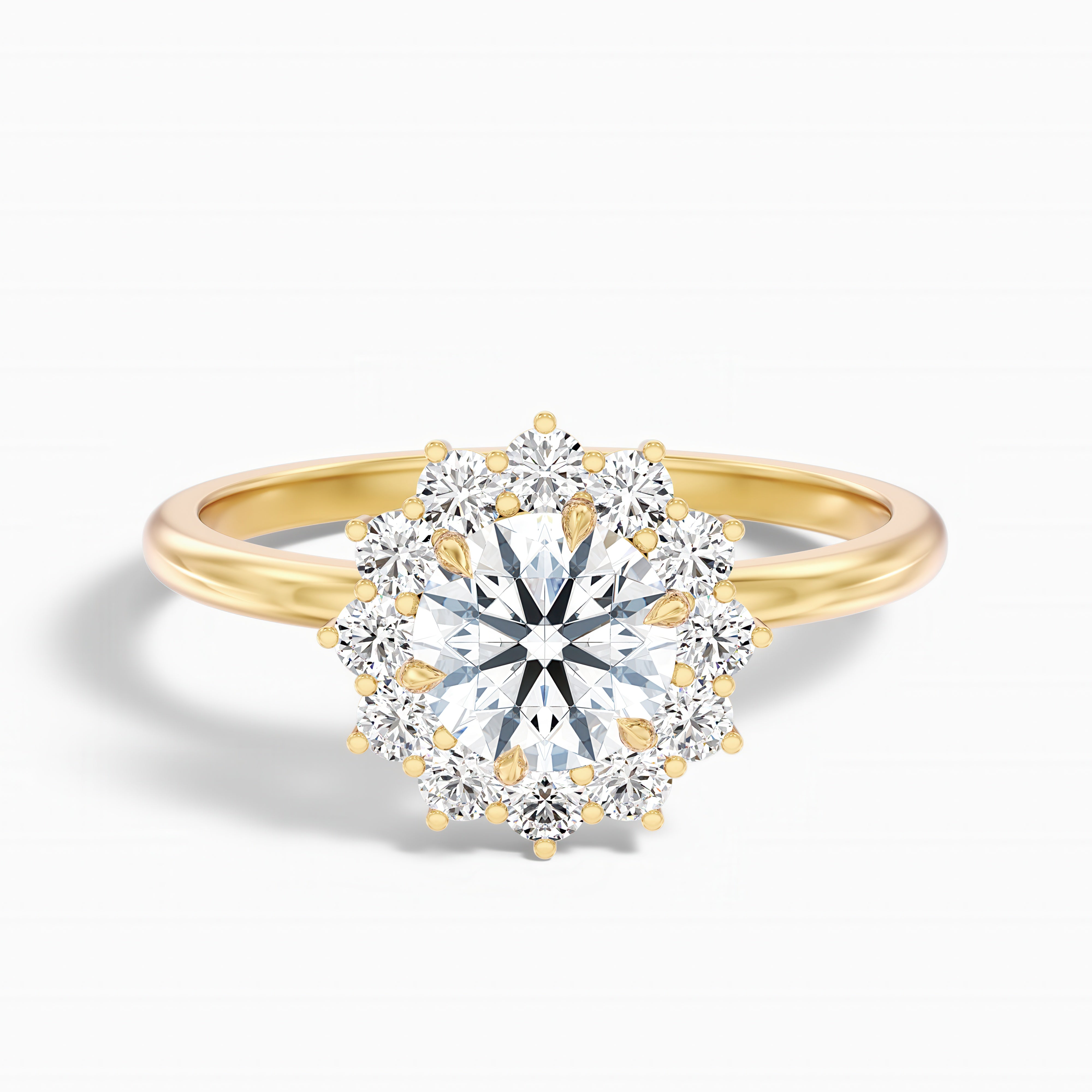 Harlene Round Cut Vintage Inspired Halo Lab Grown Diamond Ring