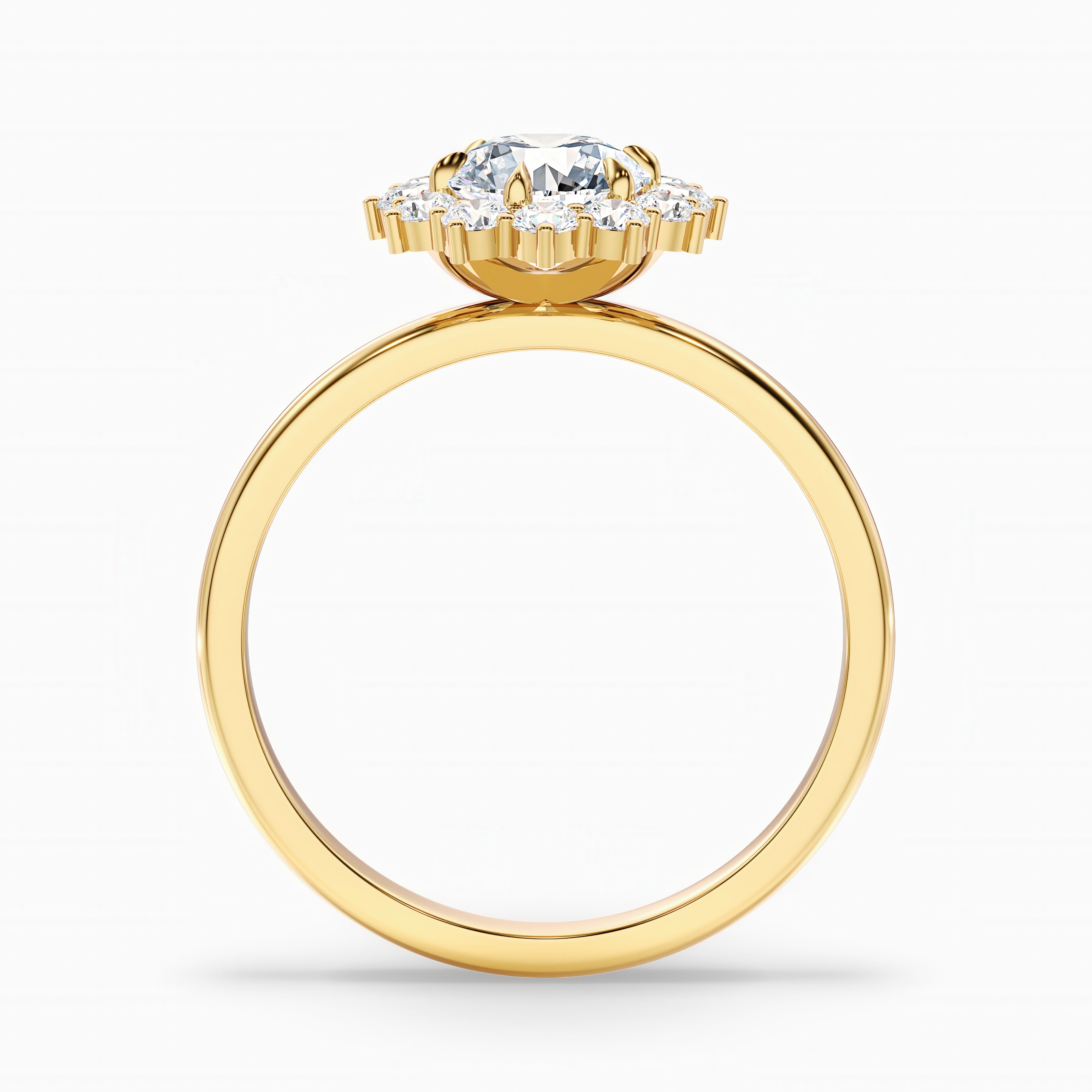 Harlene Round Cut Vintage Inspired Halo Lab Grown Diamond Ring