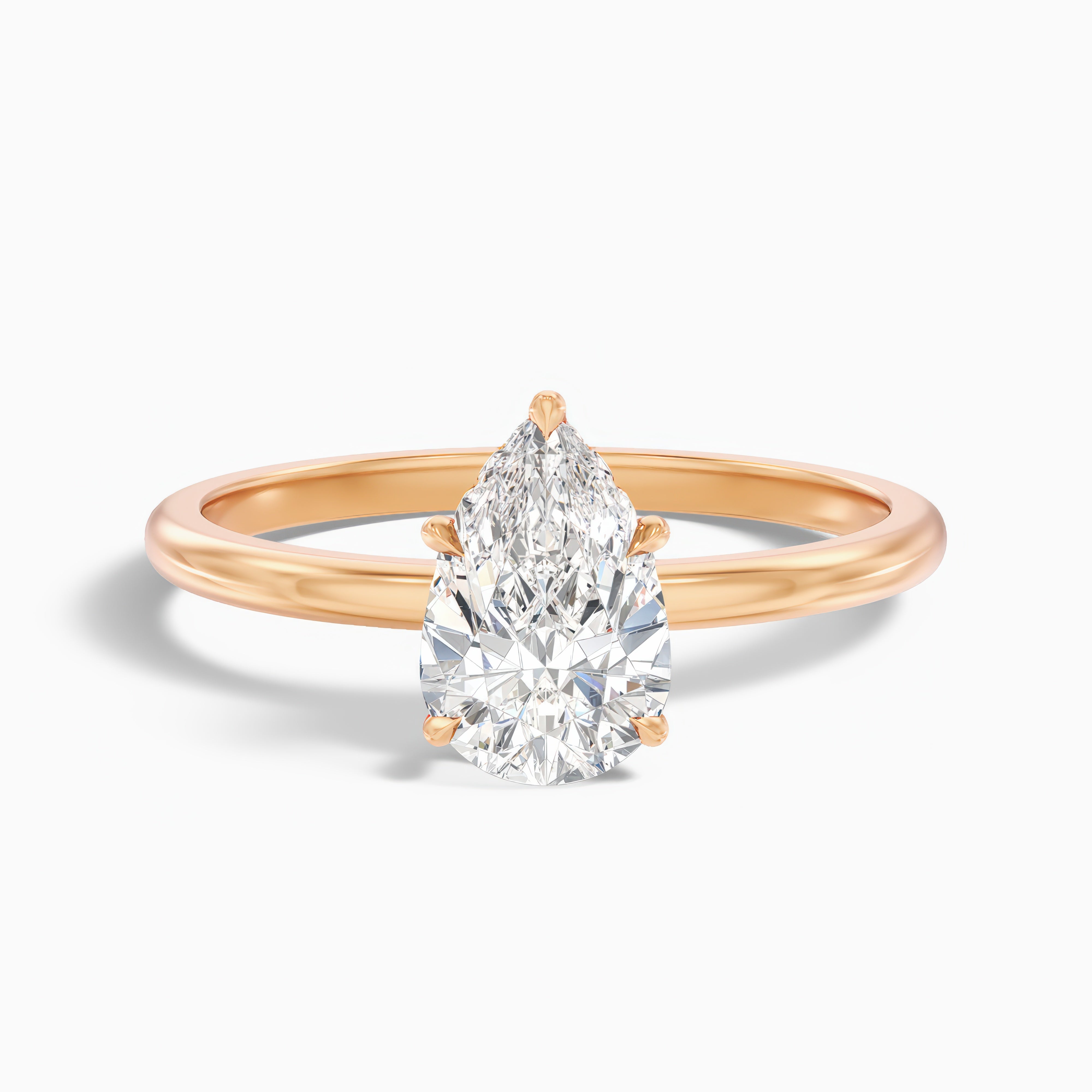 Emmelyn Pear Cut Hidden Halo Moissanite Diamond Ring